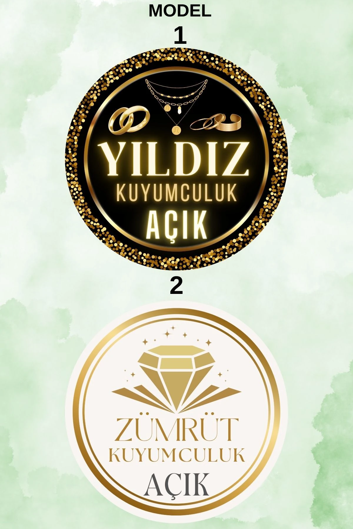 Kuyumcu Dükkanı Kişiye Özel Açık Kapalı Kapı Süsü – İsme Özel Altın & Pırlanta Dükkanı Tabelası