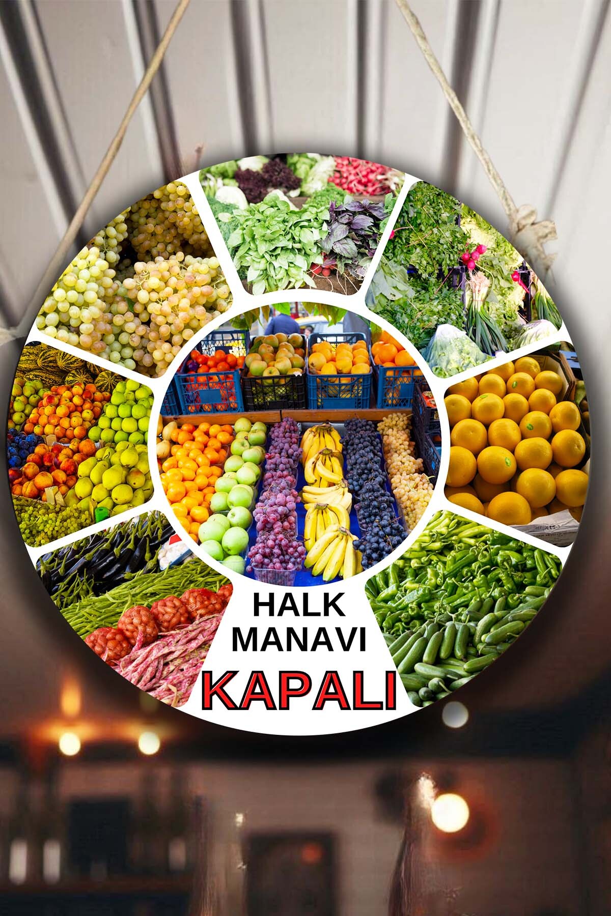 Kişiye Özel Manav Açık Kapalı Kapı Süsü – İsme Özel Meyve Sebze Dükkanı Tabelası, Manav Dekorasyonu