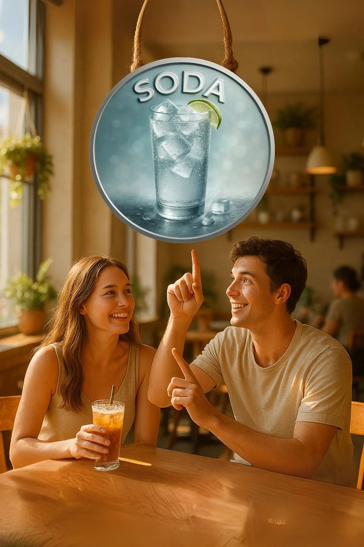 Soda Temalı Kapı Süsü Tablosu – Soda Görselli UV Baskılı Dekoratif Cafe Büfe Duvar Aksesuarı