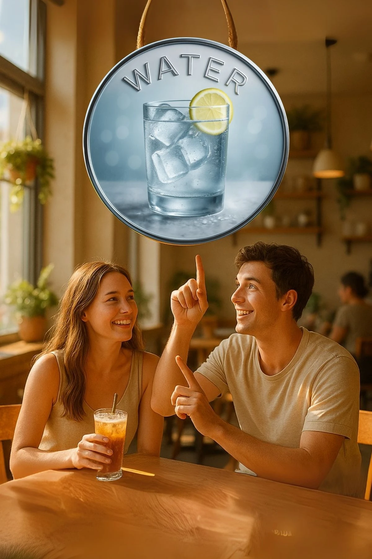 Water Temalı Kapı Süsü Tablosu – Su Temalı Ferahlatıcı UV Baskılı Dekoratif Cafe Ev Duvar Aksesuarı