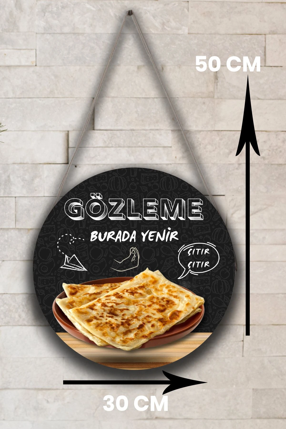 Gözleme Salonu Için Duvar, Kapı, Çift Taraflı Askılı Pano Karşılama Tabelası, Gözleme Dükkanı Süsü