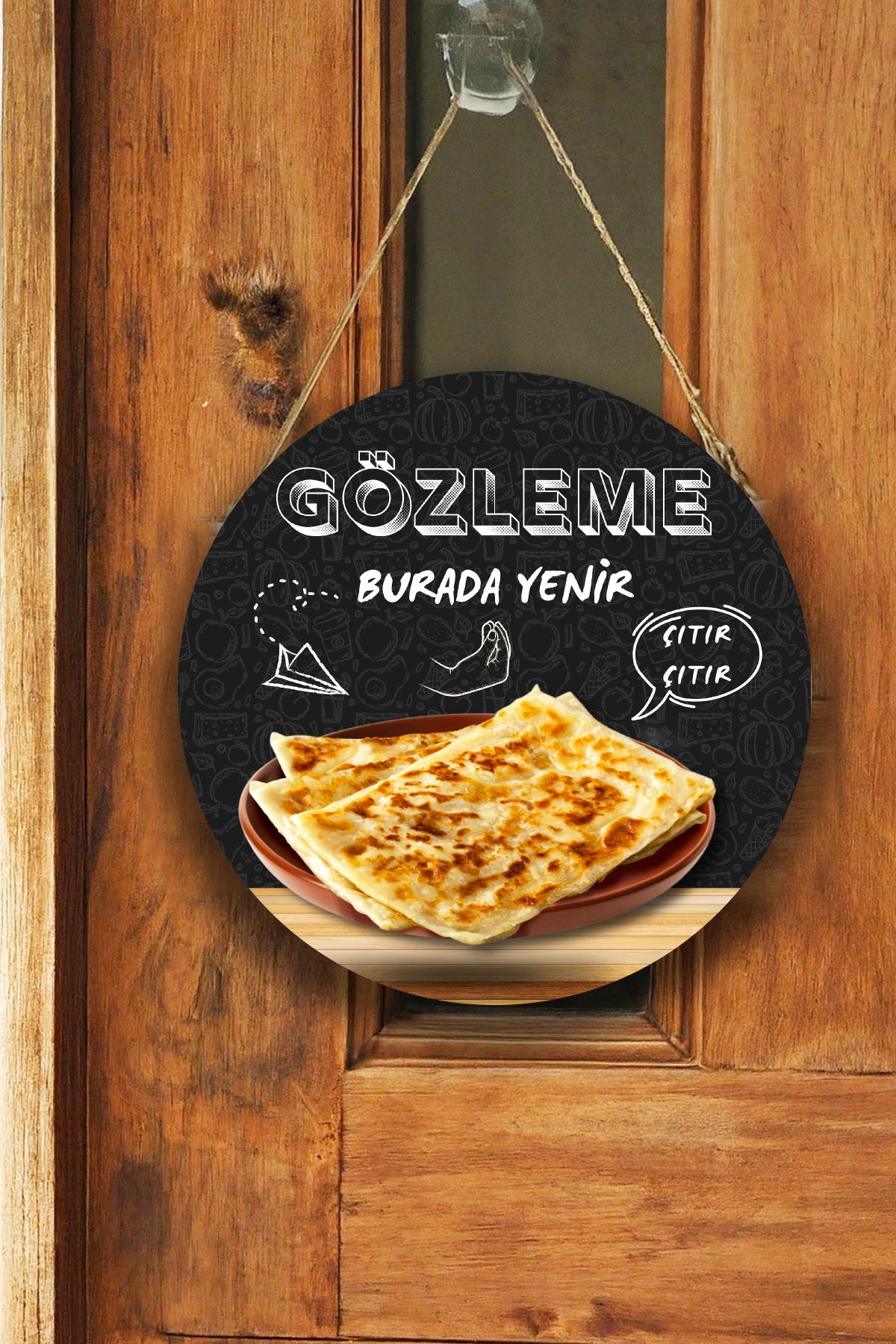 Gözleme Salonu için Duvar, Kapı, Tek Taraflı Askılı Pano Karşılama Tabelası, Gözleme Dükkanı Süsü