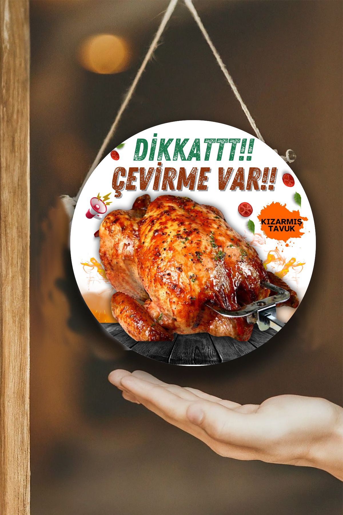 Kızarmış Tavuk Salonu Duvar, Kapı, Tek Taraflı Askılı Karşılama Tabelası, Tavuk Çevirme Dükkanı Süsü