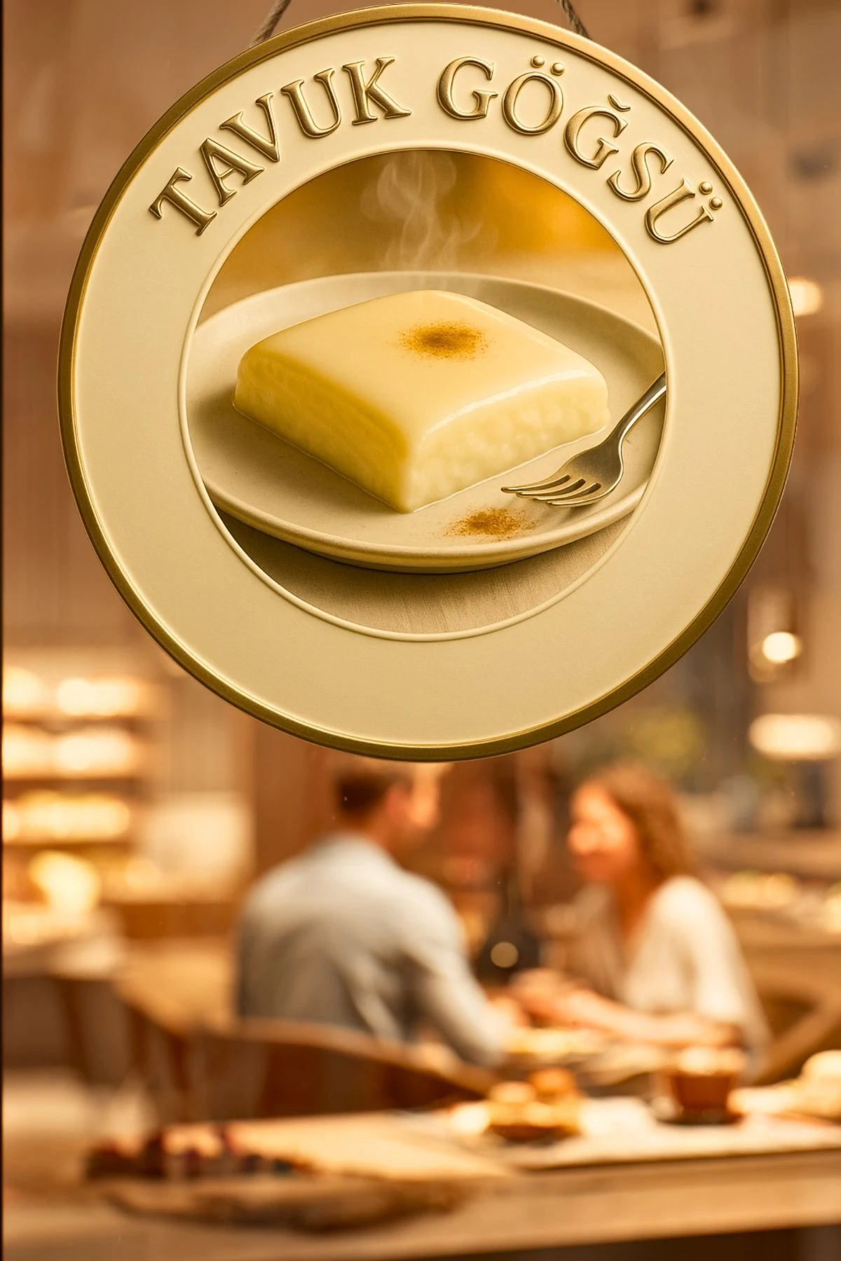 Tavuk Göğsü Temalı İpli Ahşap Kapı Duvar Süsü, Pastane, Tatlı Dükkanı, Cafe Tablo Dekoru