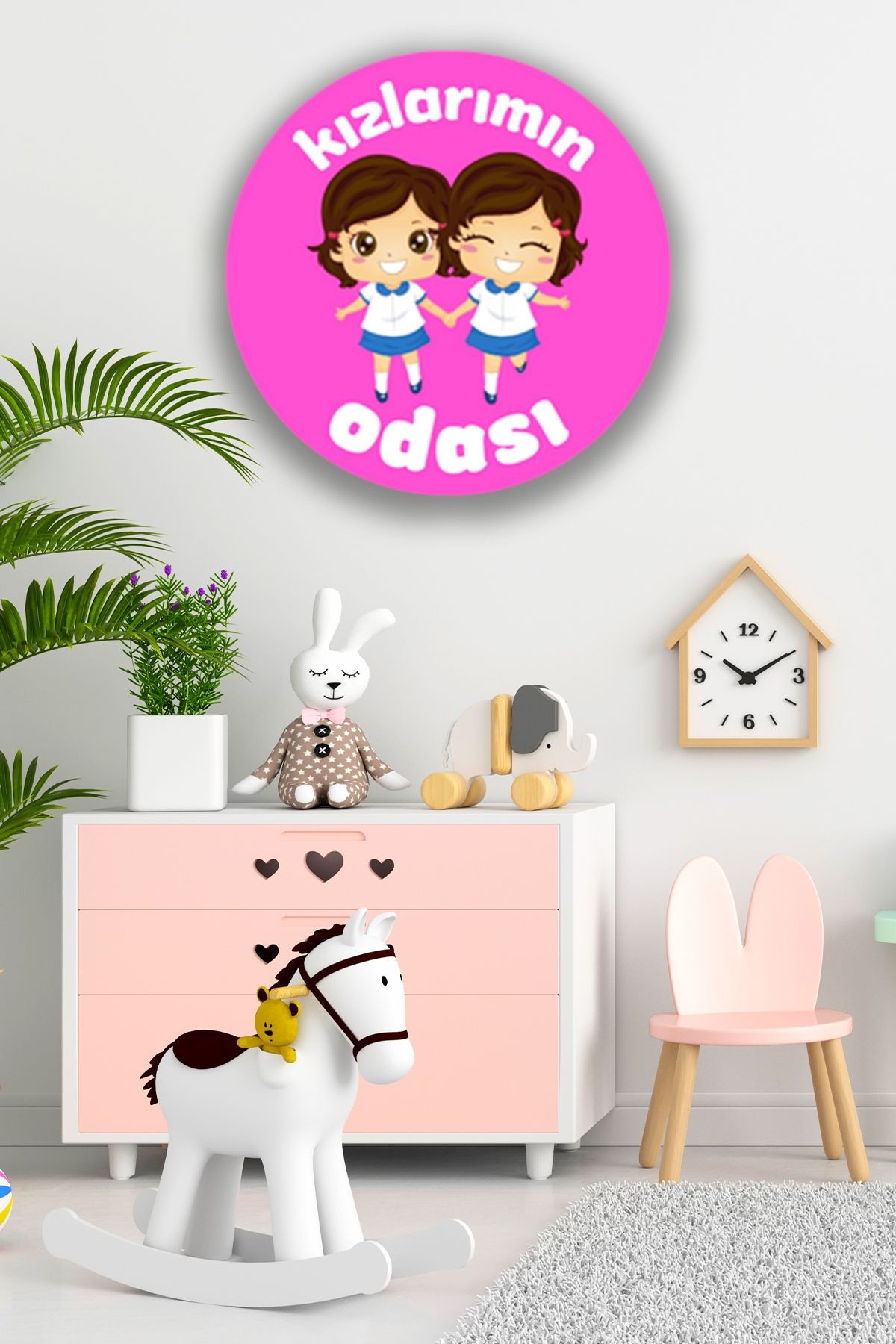 Ikiz Kız Çocuk Odası Tablo Modeli, Çocuklar Bebekler Için Ahşap Kapı, Duvar Süsü ,ikiz Bebek Dekoru