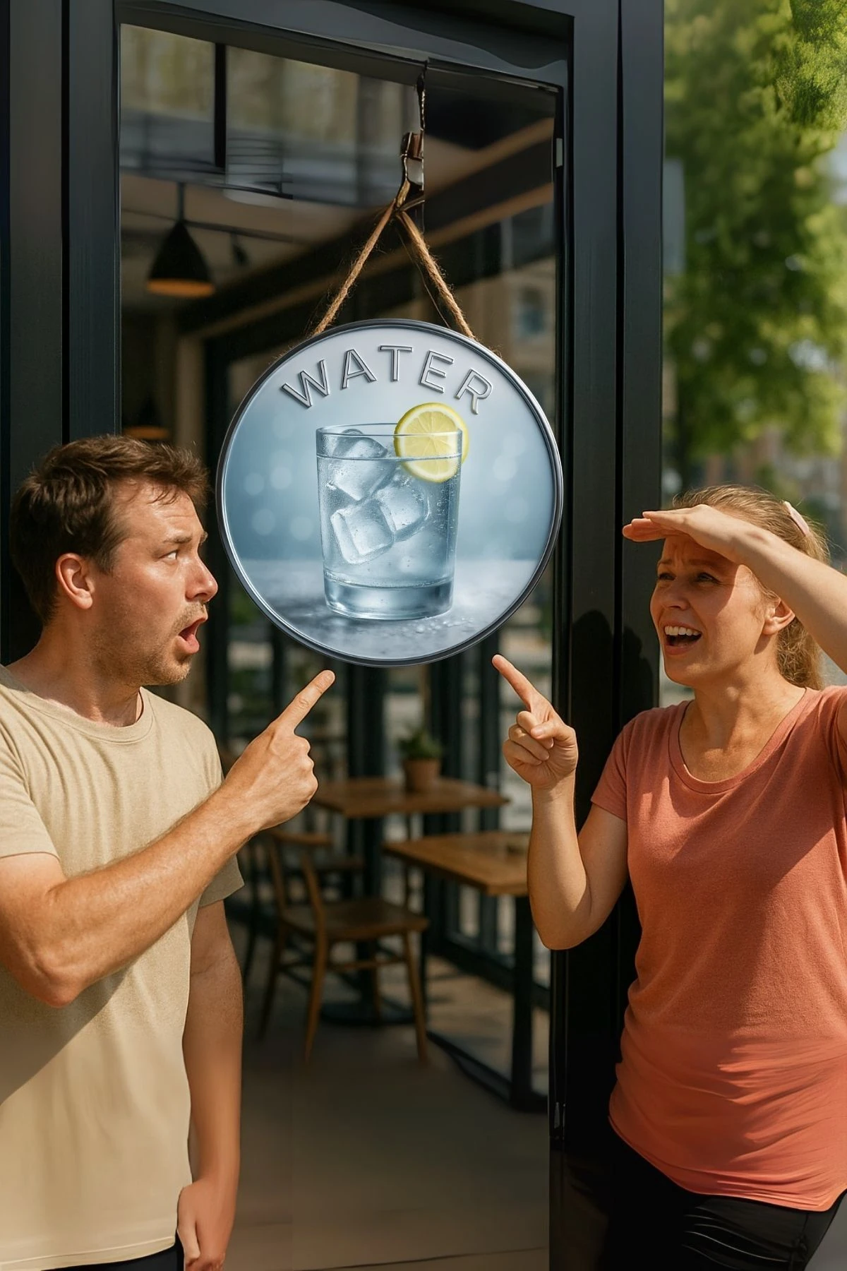 Water Temalı Kapı Süsü Tablosu – Su Temalı Ferahlatıcı UV Baskılı Dekoratif Cafe Ev Duvar Aksesuarı