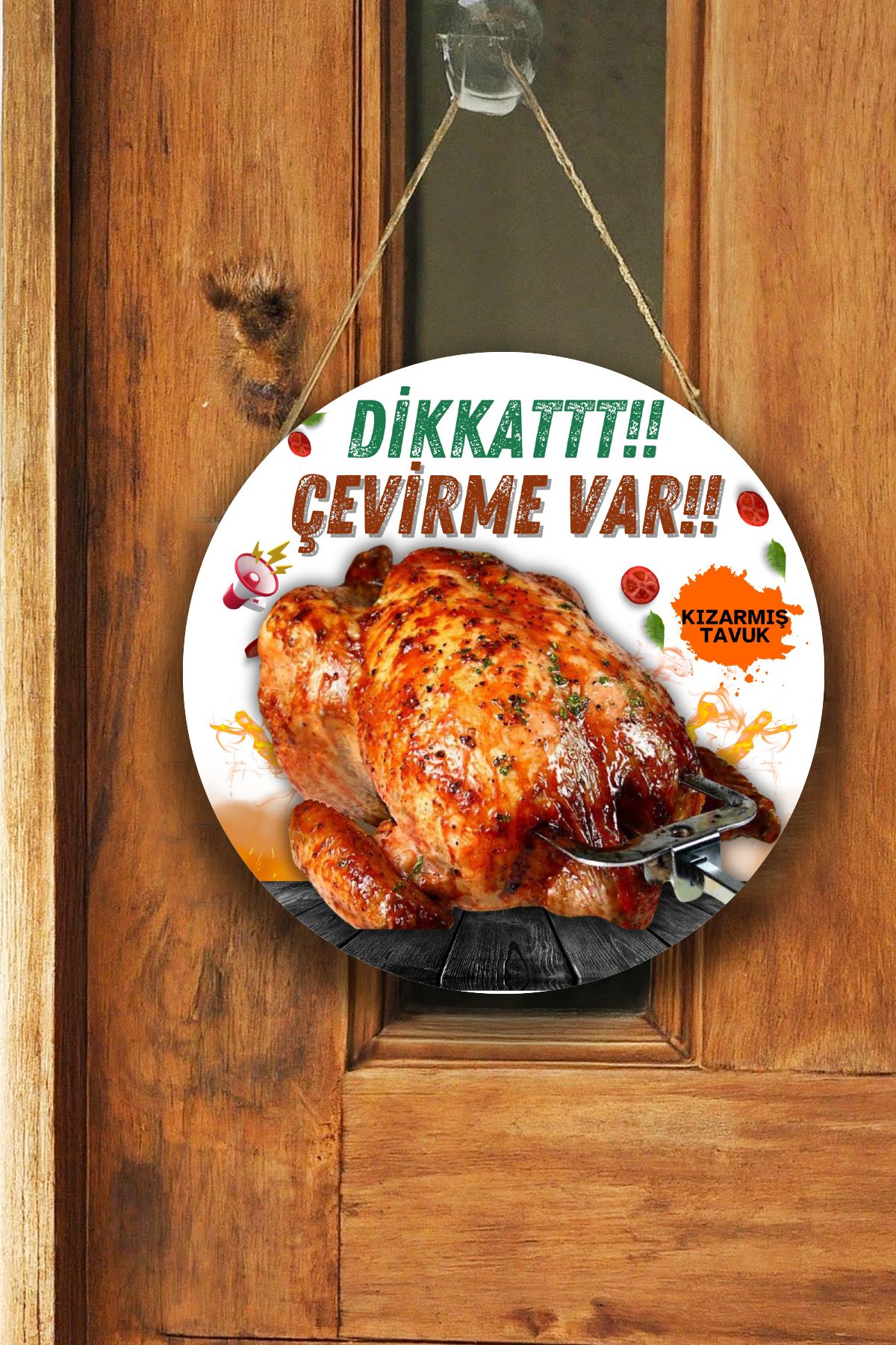 Kızarmış Tavuk Salonu Duvar, Kapı, Tek Taraflı Askılı Karşılama Tabelası, Tavuk Çevirme Dükkanı Süsü
