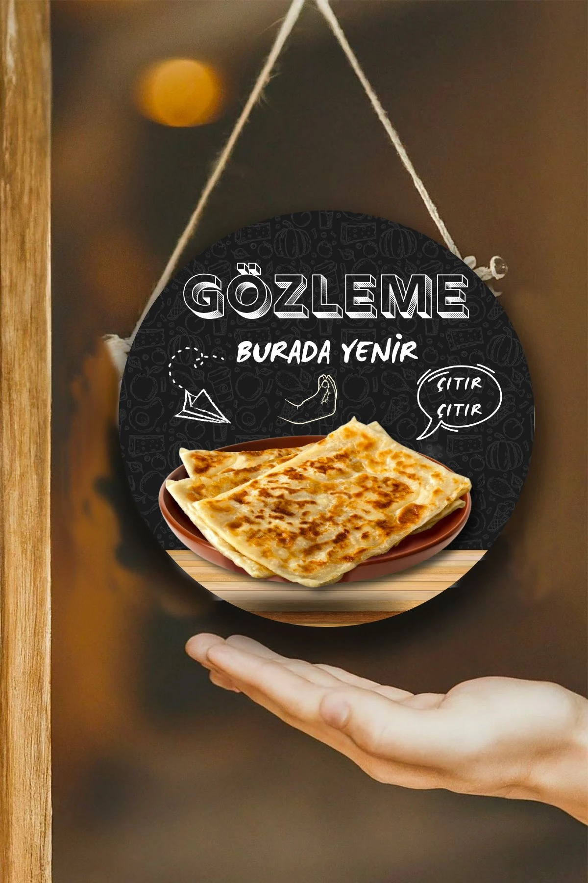 Gözleme Salonu Için Duvar, Kapı, Çift Taraflı Askılı Pano Karşılama Tabelası, Gözleme Dükkanı Süsü