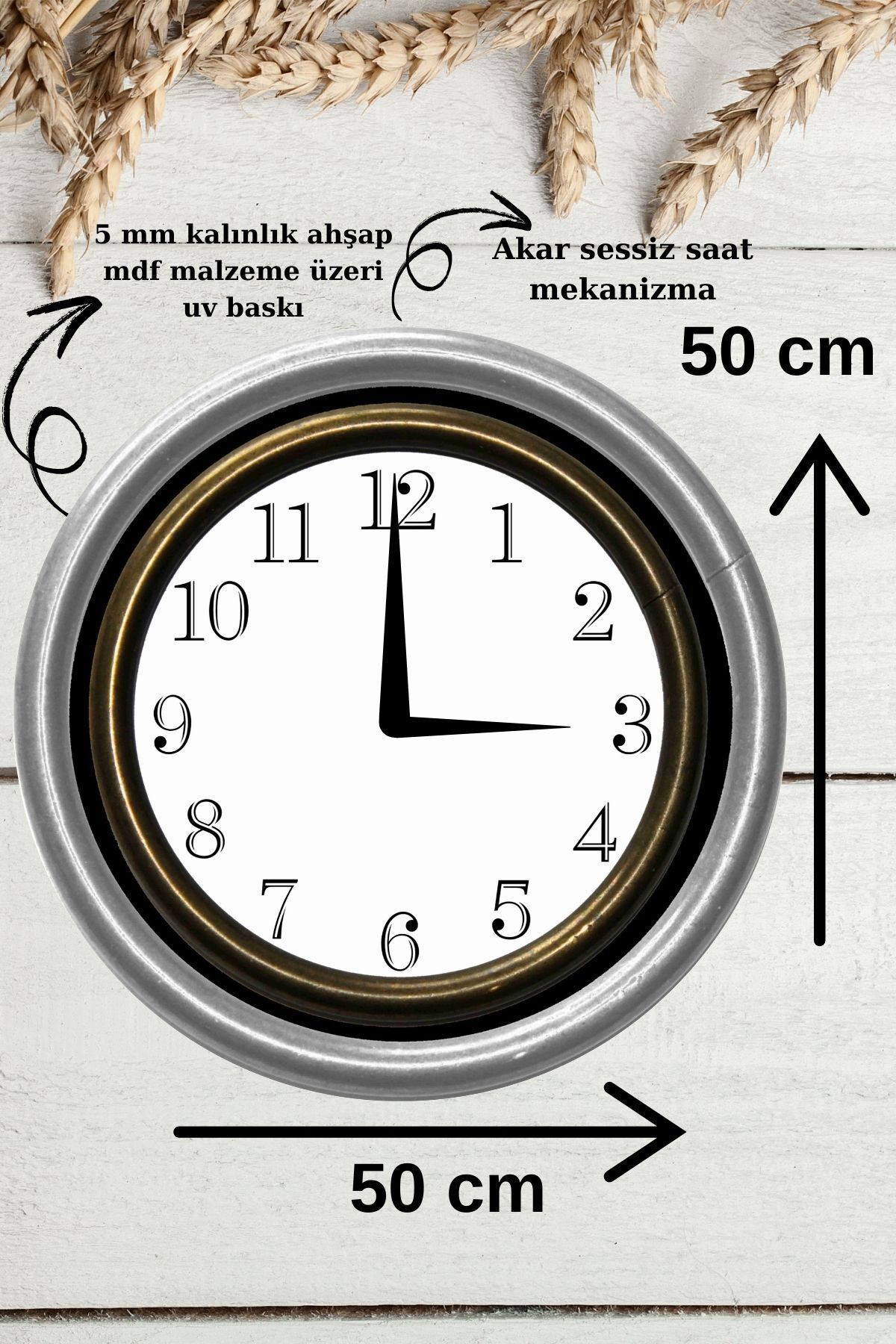 KBüyük Boy Ahşap Dekoratif Duvar Saati Ev Salon için Yuvarlak Modern Sessiz Akar Duvar Saati Modeli