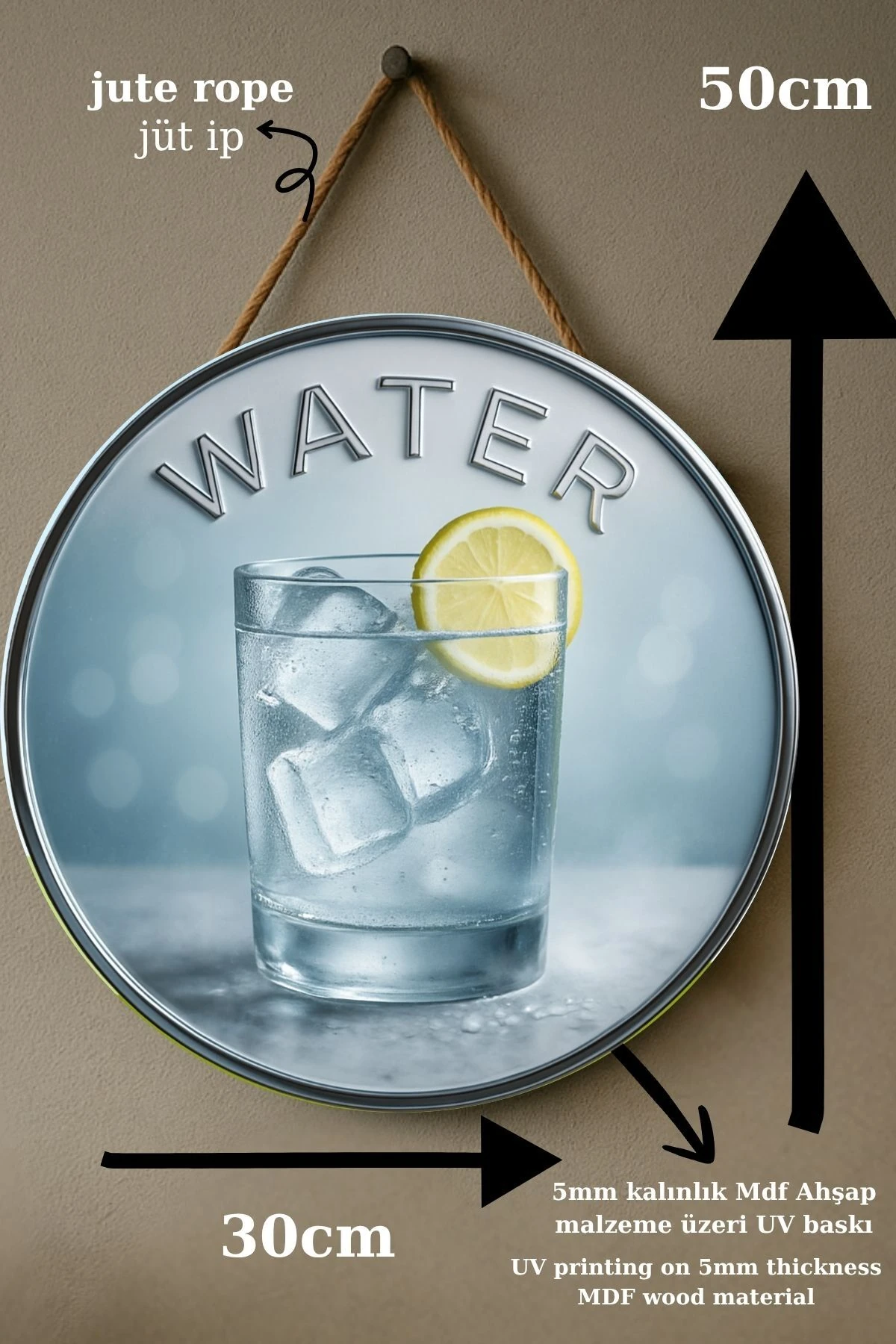 Water Temalı Kapı Süsü Tablosu – Su Temalı Ferahlatıcı UV Baskılı Dekoratif Cafe Ev Duvar Aksesuarı