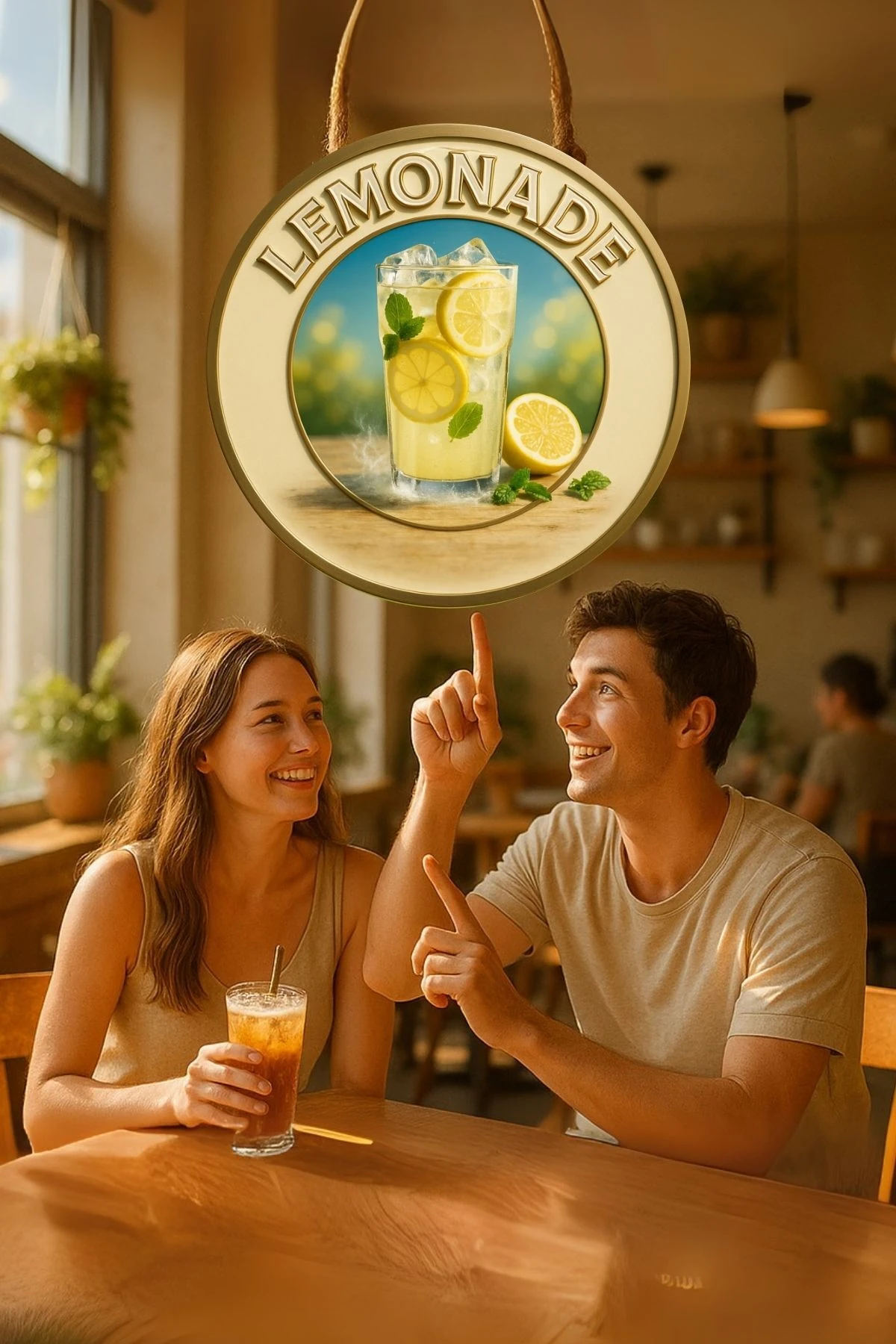 Lemonade Juice Limonata Temalı Kapı Süsü Tablosu – Limonlu Ferahlatıcı Cafe Büfe Duvar Dekoru