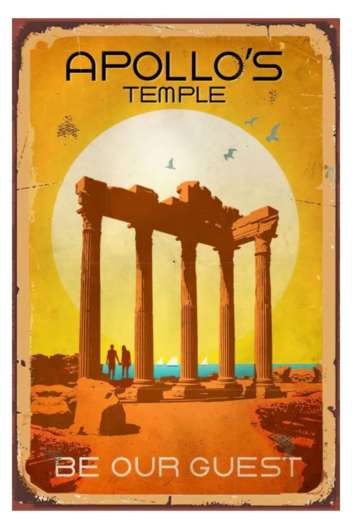 Apollon Tapınağı Poster, Modern Duvar Dekoru, Sanatsal Tablo, Ev Ofis, Duvar Süs
