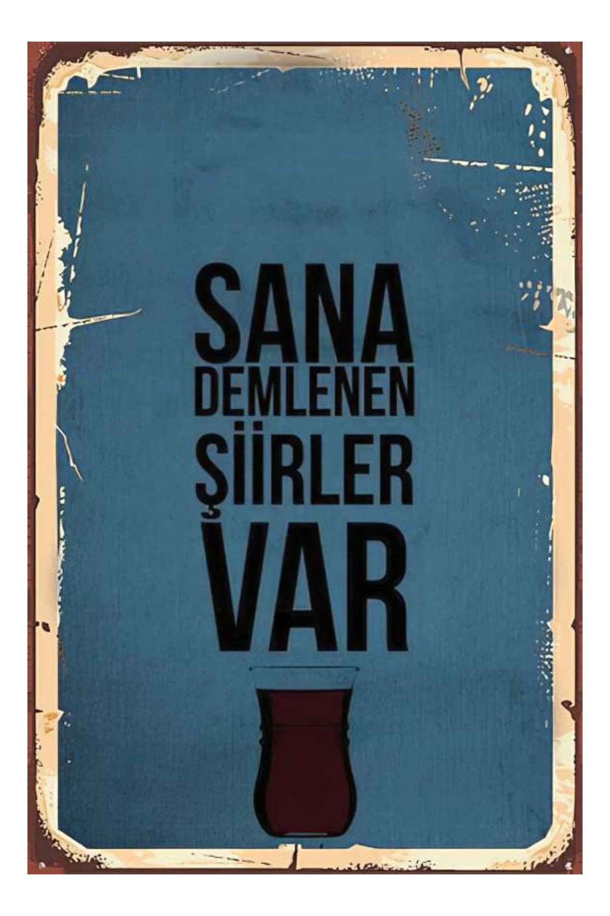 Sana Demlenen Şiirler Var Ahşap Mdf Poster, Modern Duvar Dekoru, Sanatsal Poster, Ev Cafe Duvar Süs