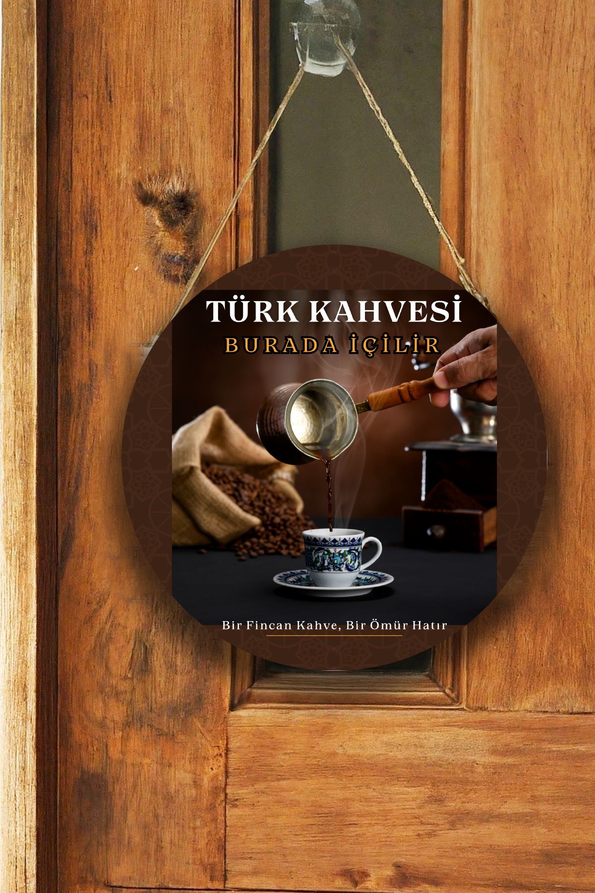 Türk Kahvesi Cafe Restoran için Duvar, Kapı, Çift Taraflı Askılı Pano Karşılama Tabela, Kahve Tablo
