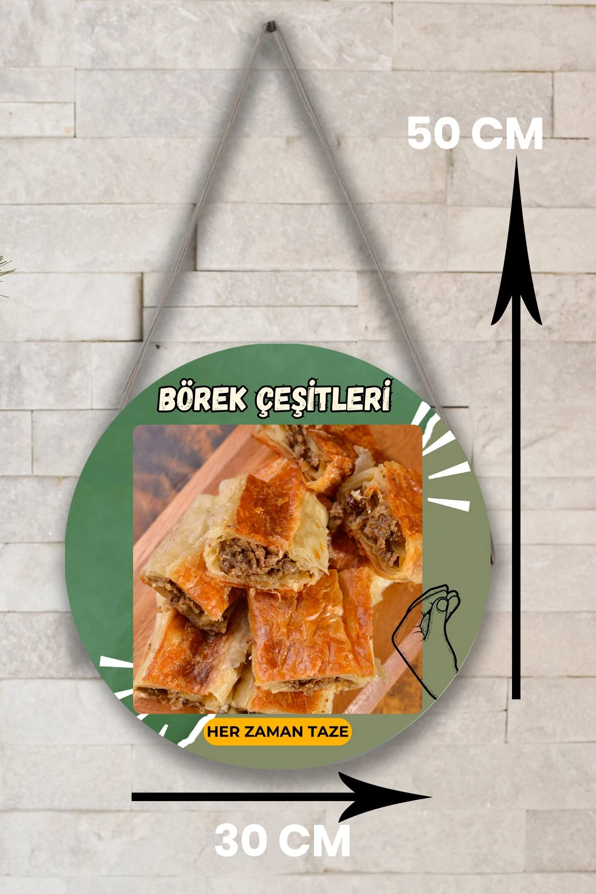 Börek Salonu için Duvar, Kapı, Tek Taraflı Askılı Pano Karşılama Tabelası, Börek Dükkanı Tablo Süsü