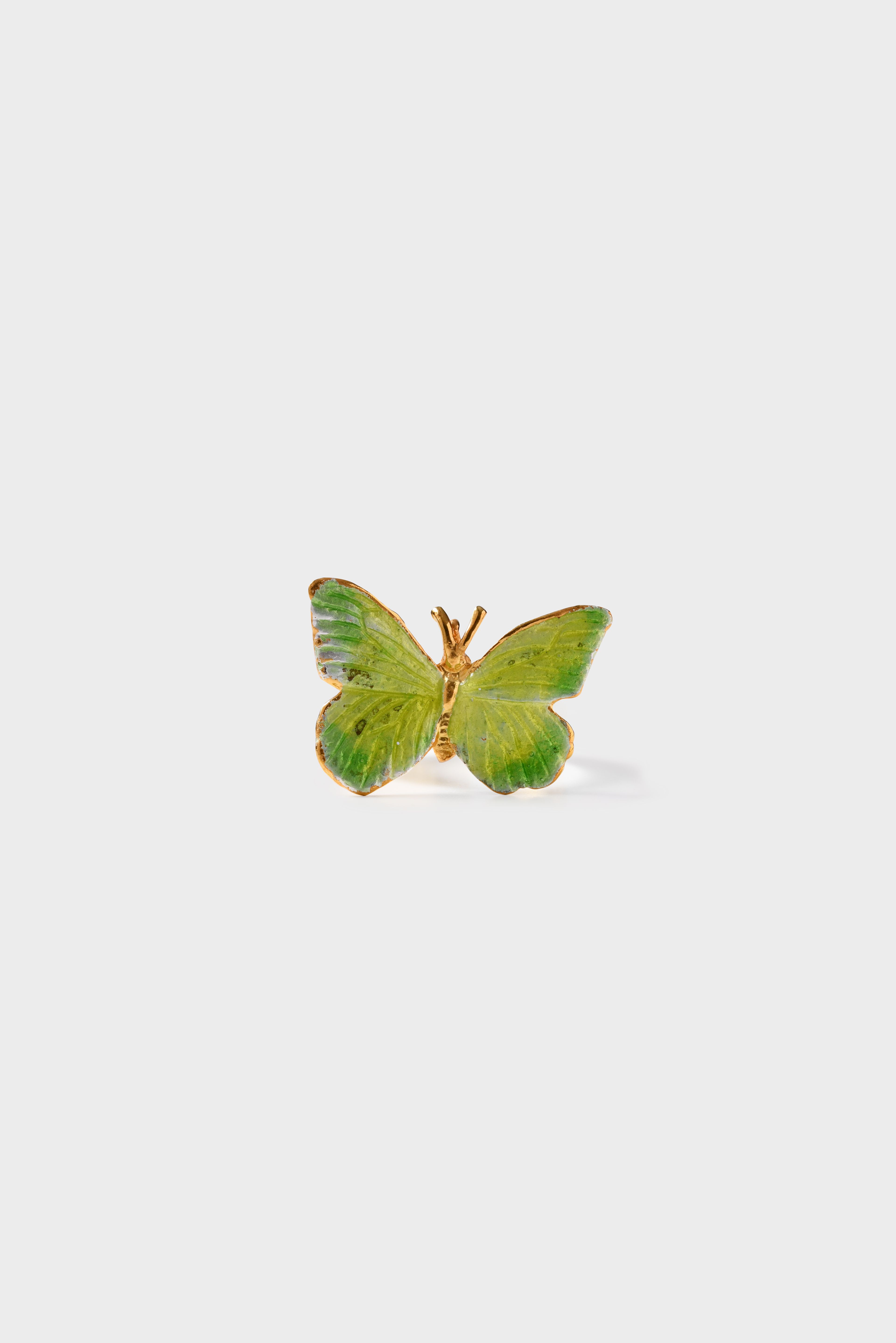 BUTTERFLY RING - GREEN ENAMEL