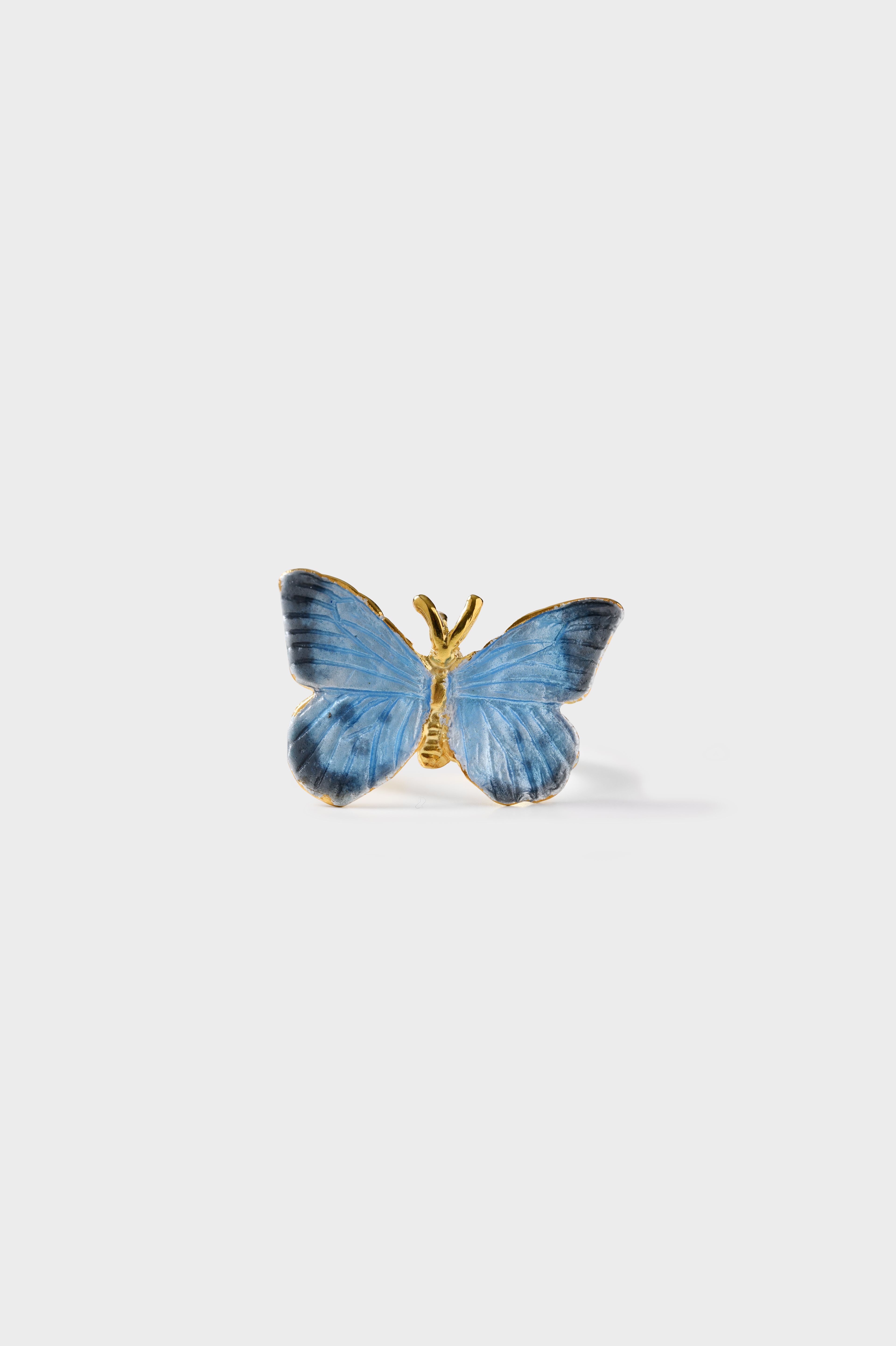 BUTTERFLY RING - BLUE ENAMEL