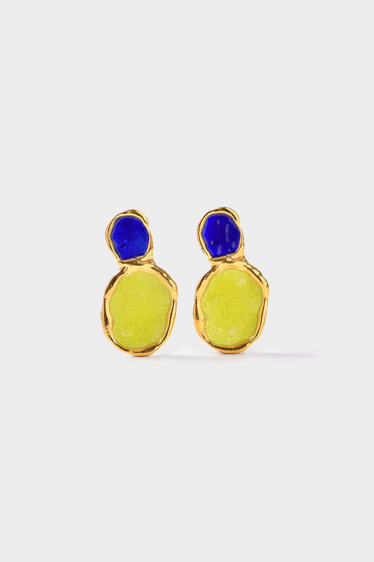 CAROLINA EARRINGS  - SARI MAVİ