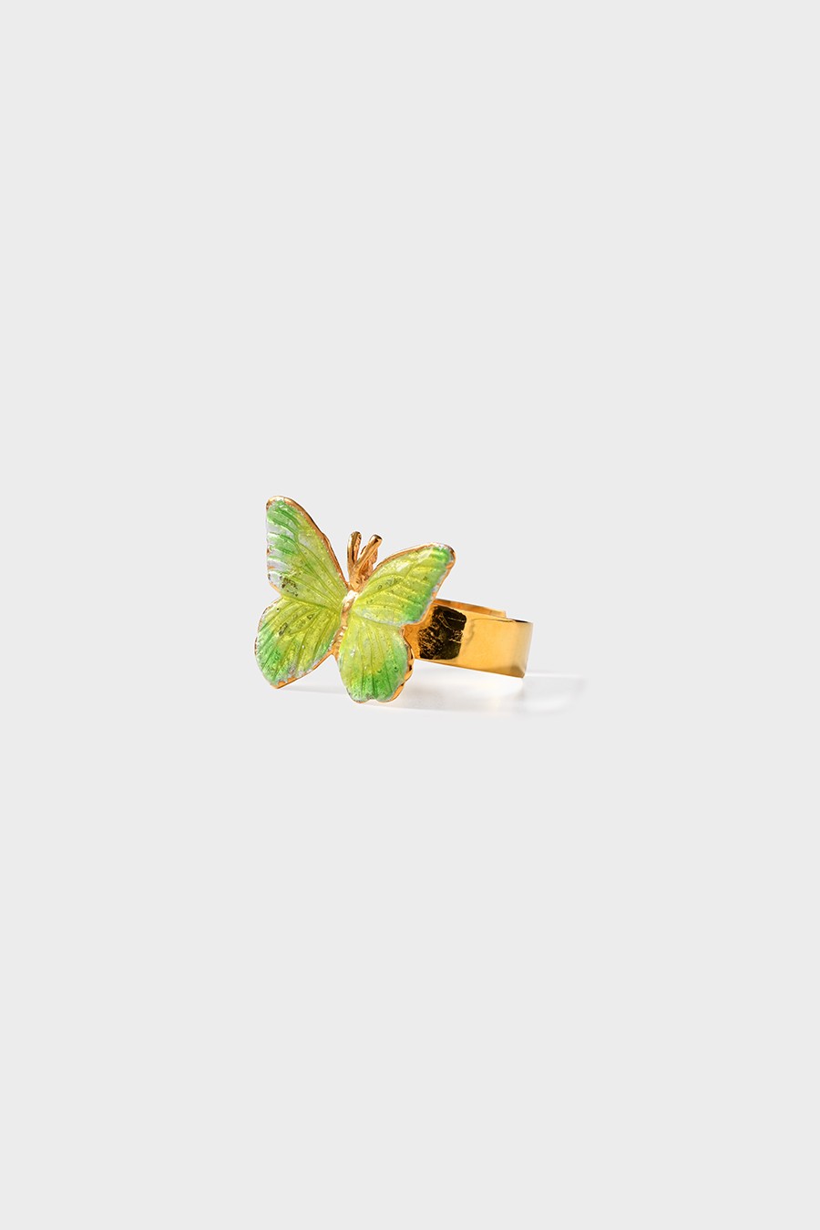 BUTTERFLY RING - GREEN ENAMEL
