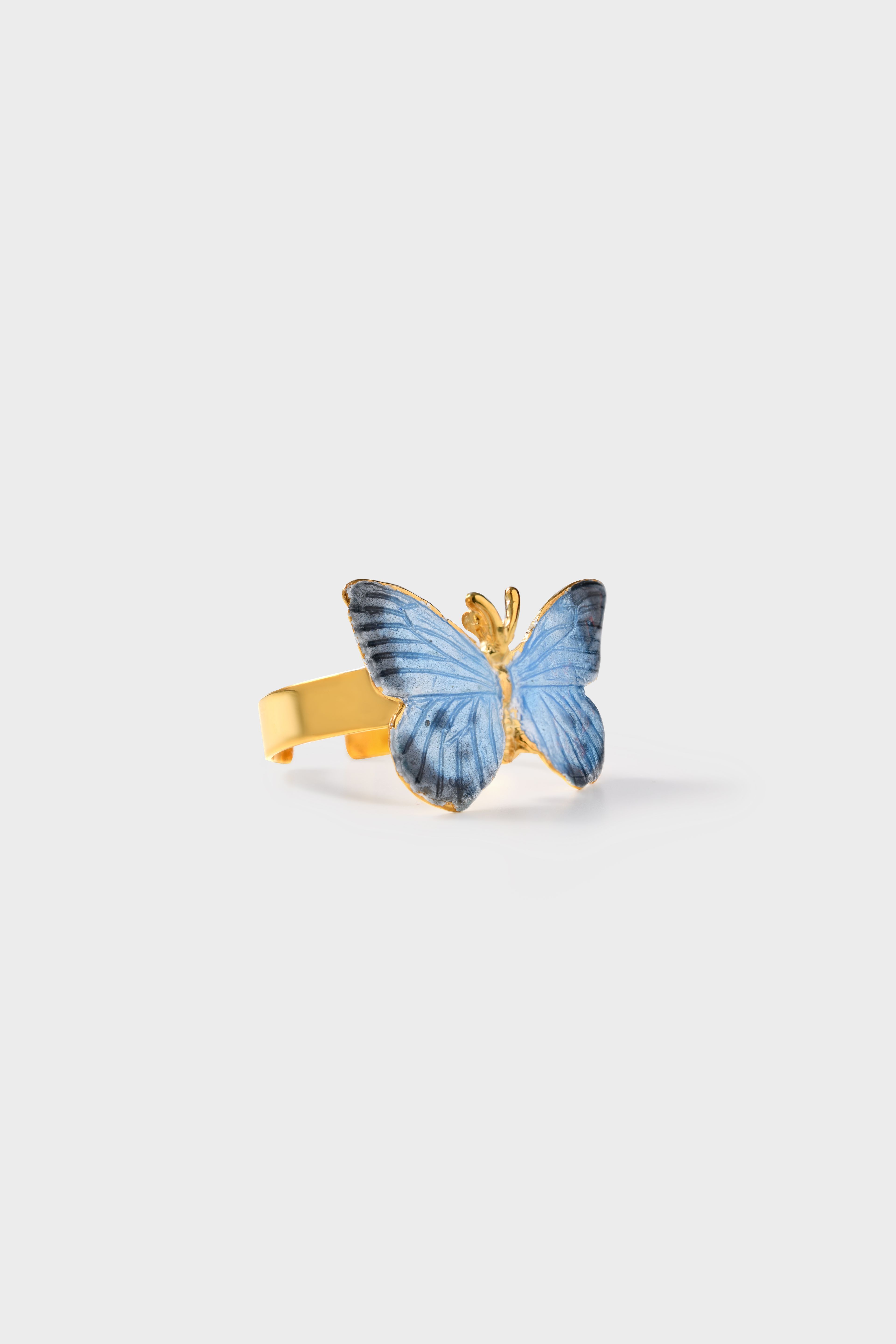 BUTTERFLY RING - BLUE ENAMEL