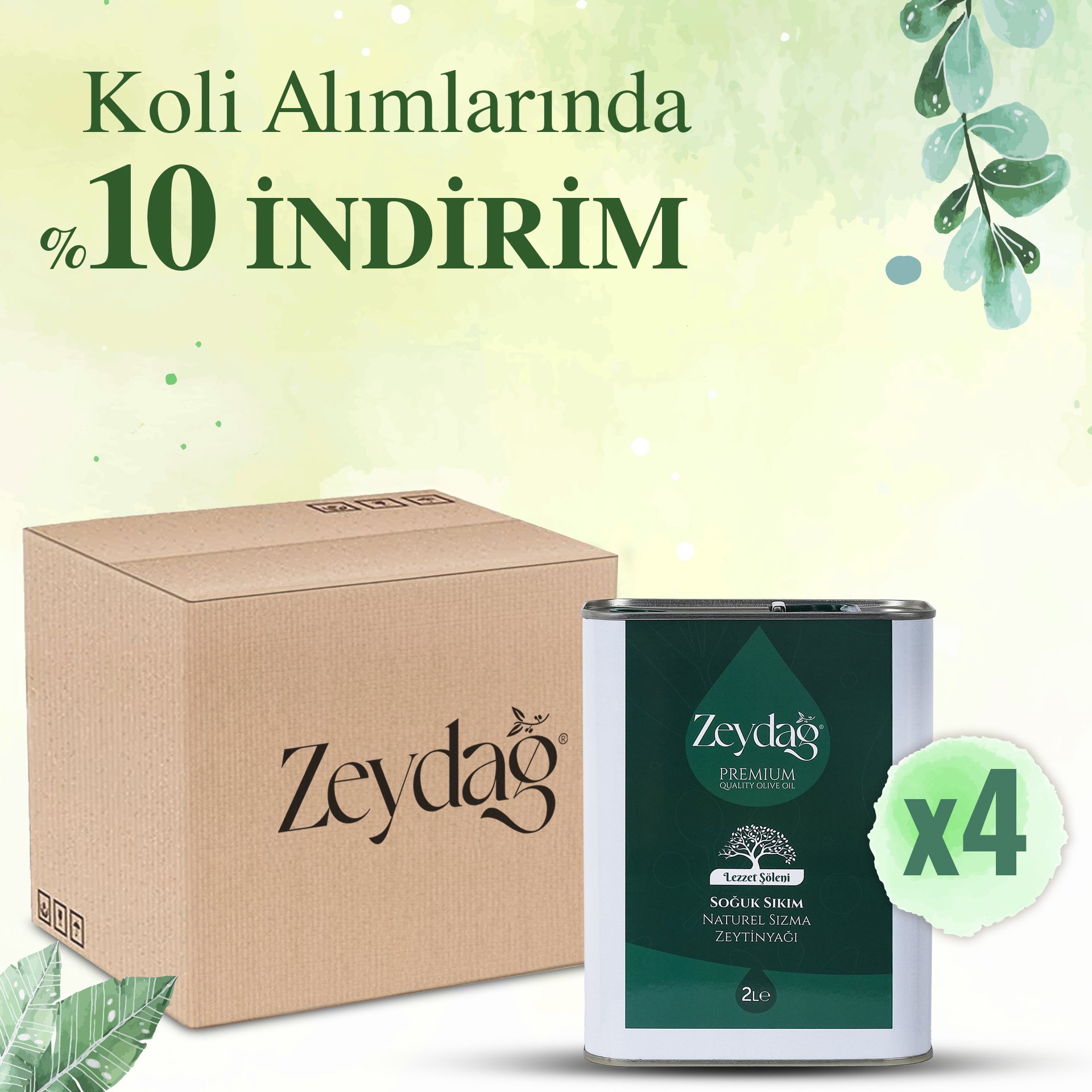 Lezzet Şöleni Soğuk Sıkım Naturel Sızma Zeytinyağı 4'lü Paket - 2 litre