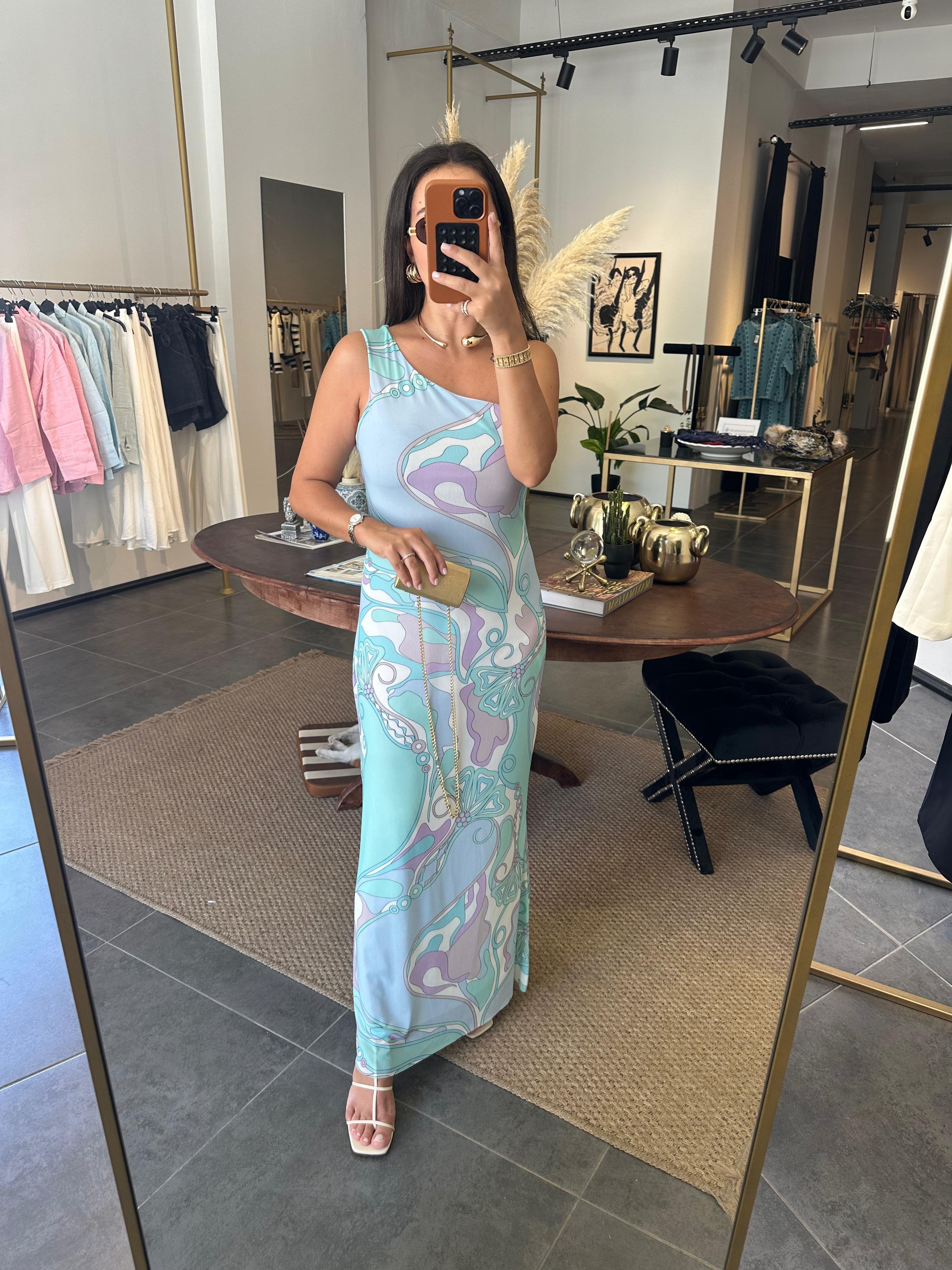 2953 Pastel Renkli Elbise 