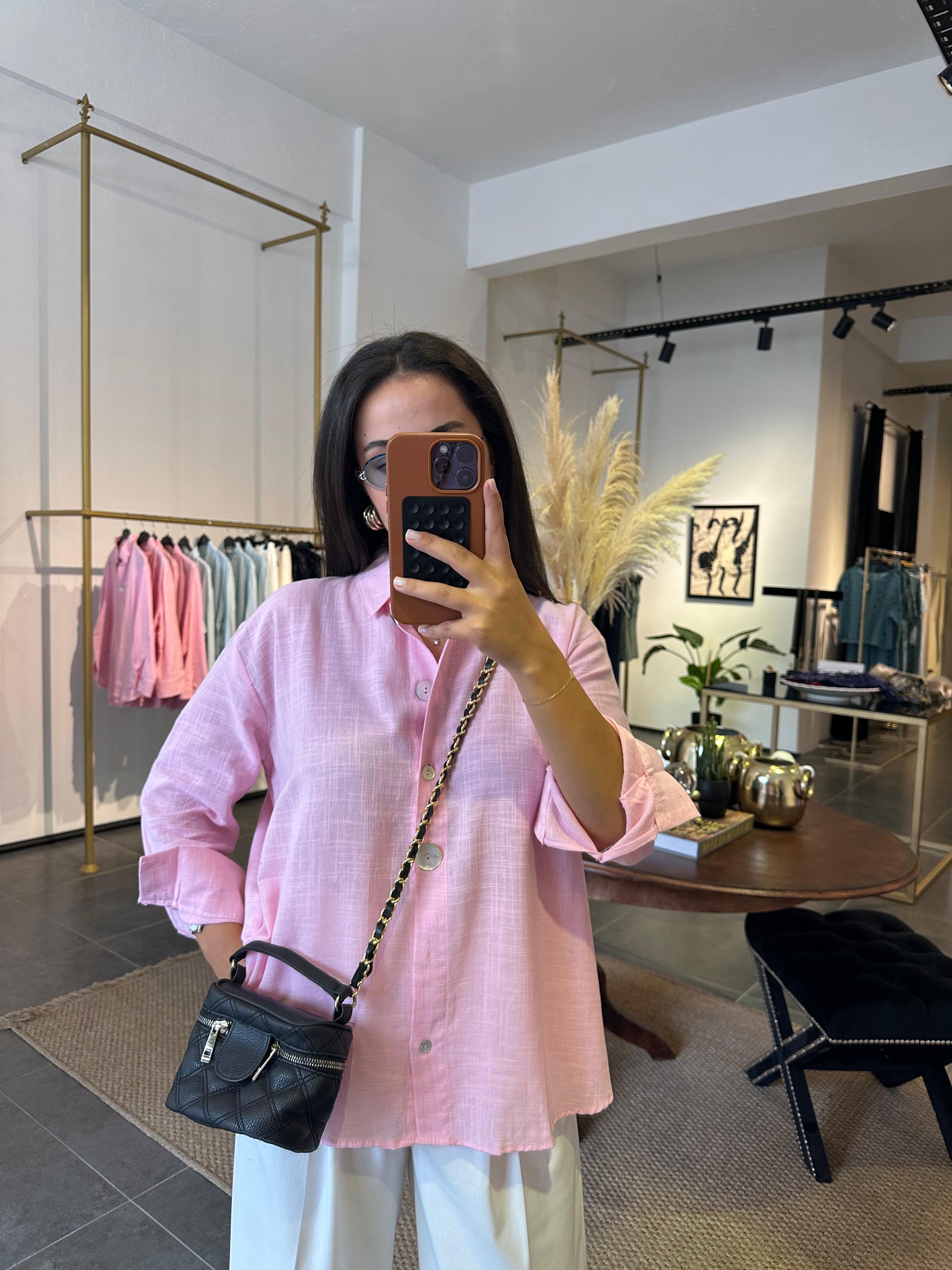 2950 Pembe Keten Gömlek 