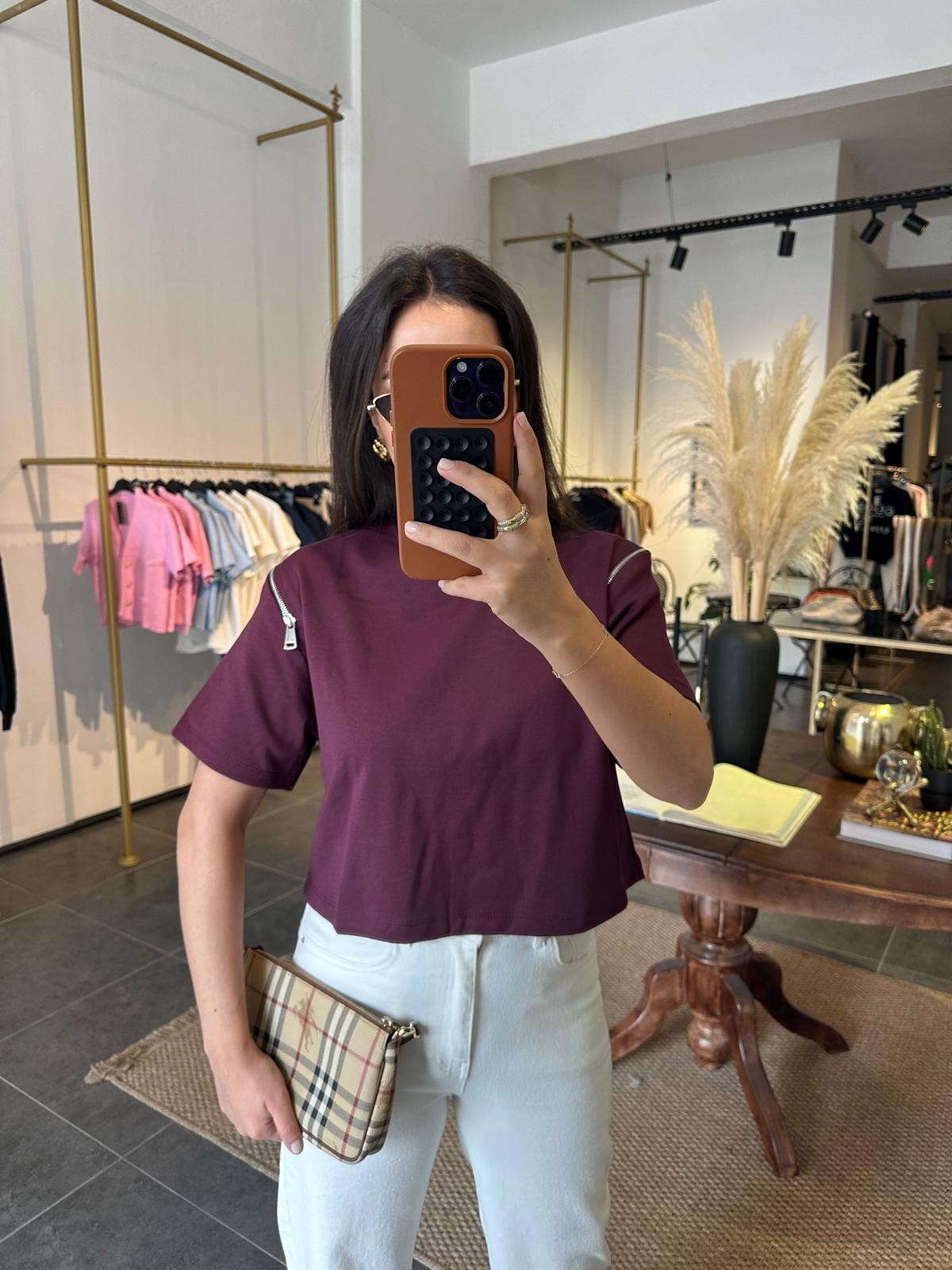 2729 Fermuarlı T-Shirt