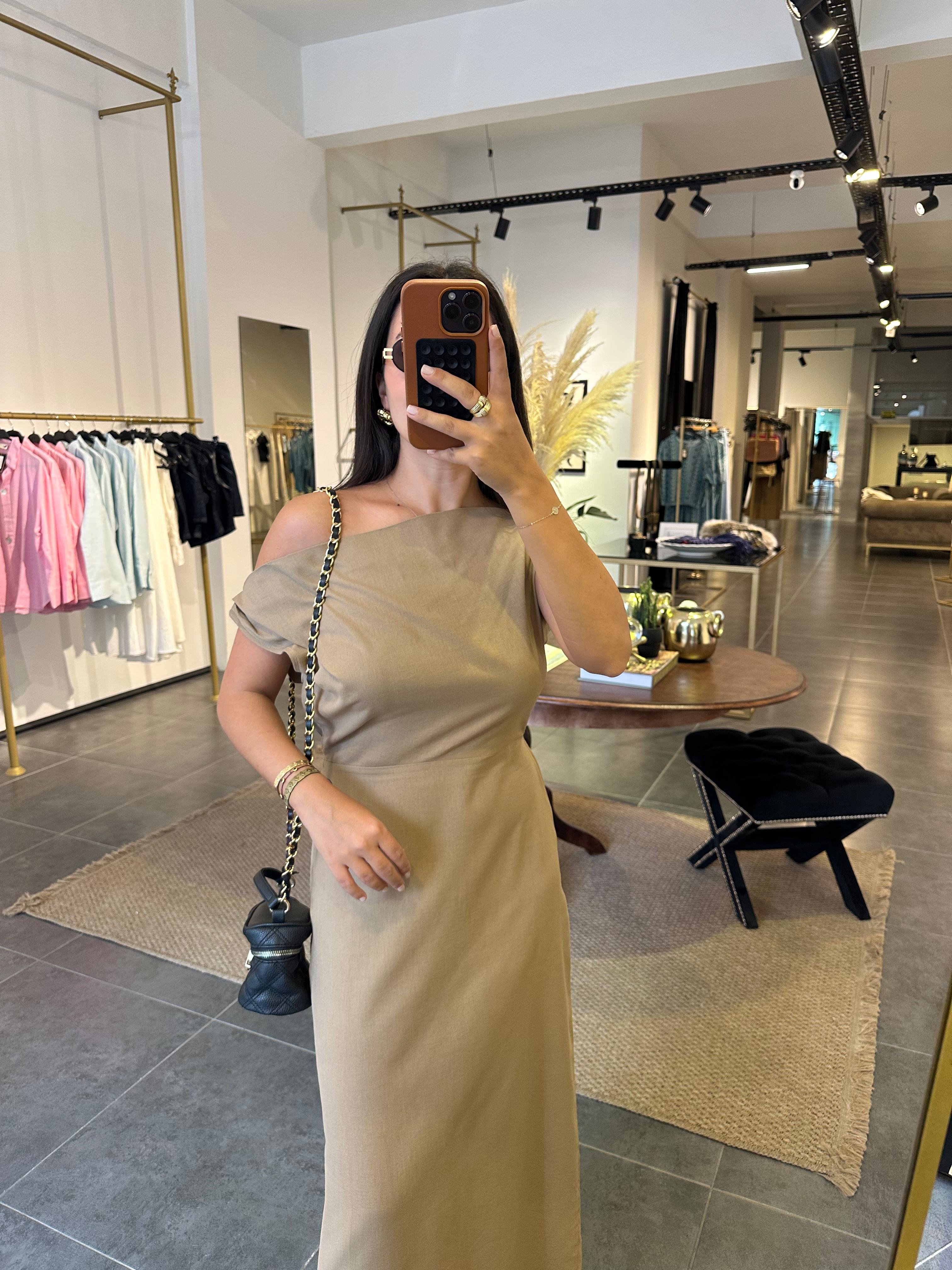 2955 Camel Burgu Elbise 