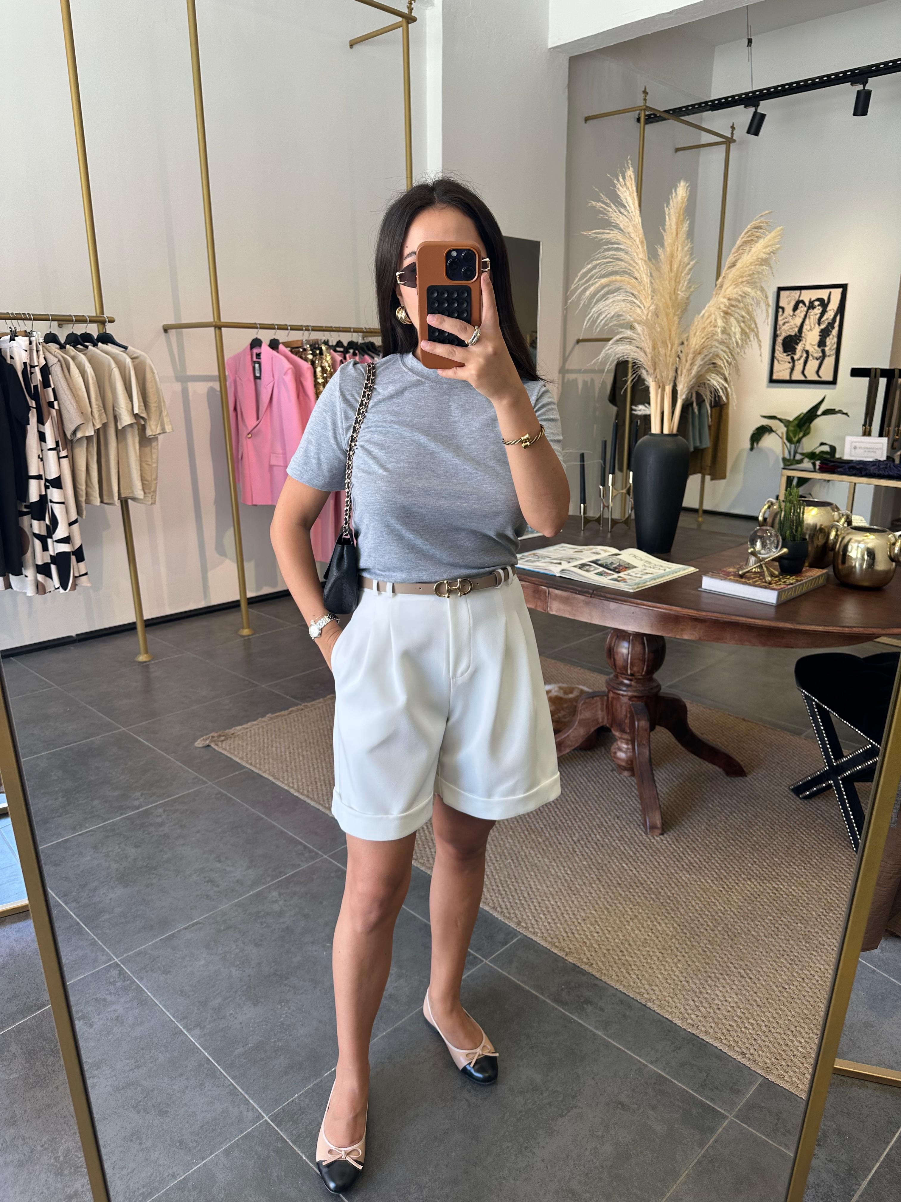 2894 Basic Gri T-Shirt