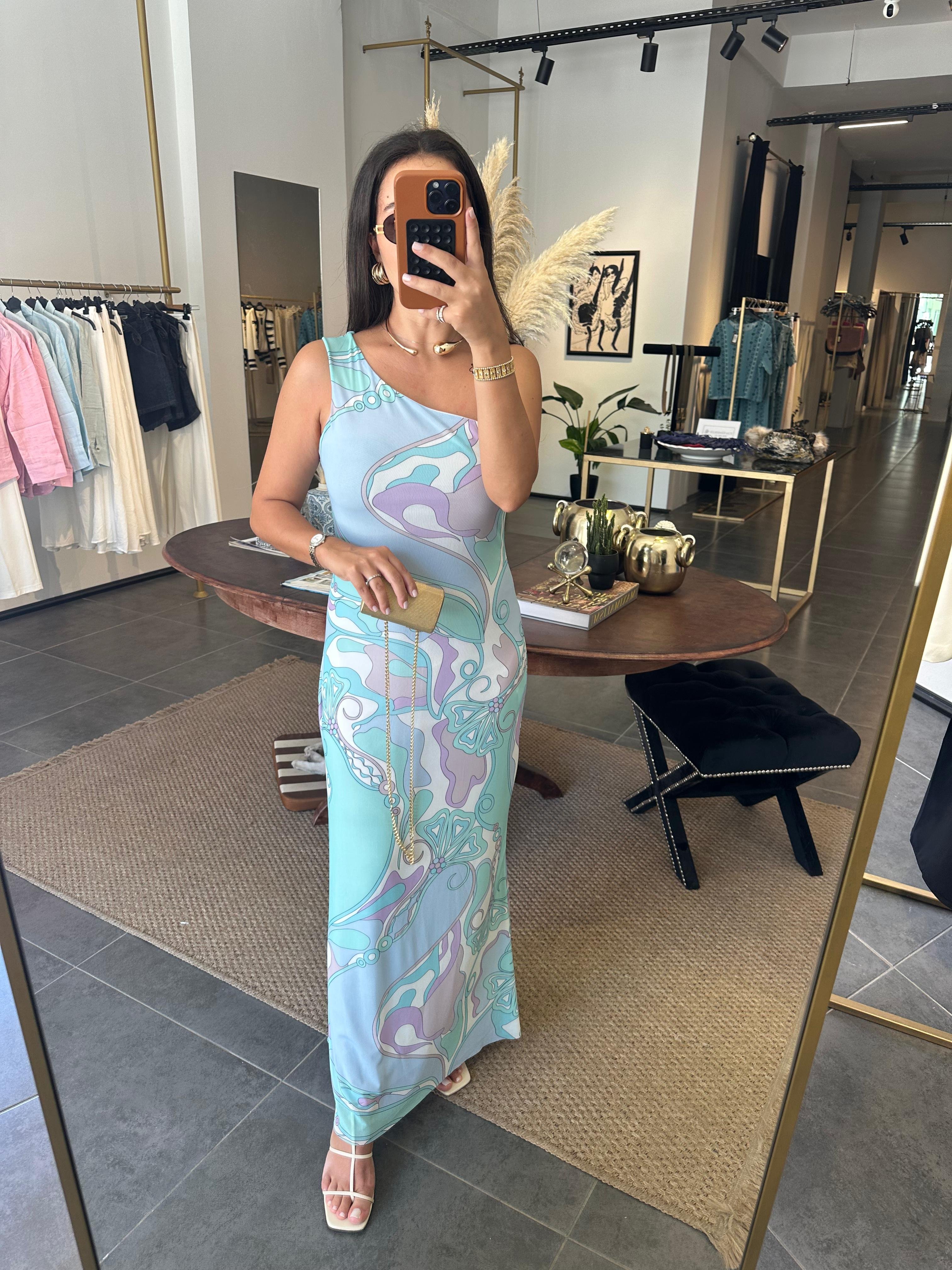 2953 Pastel Renkli Elbise 