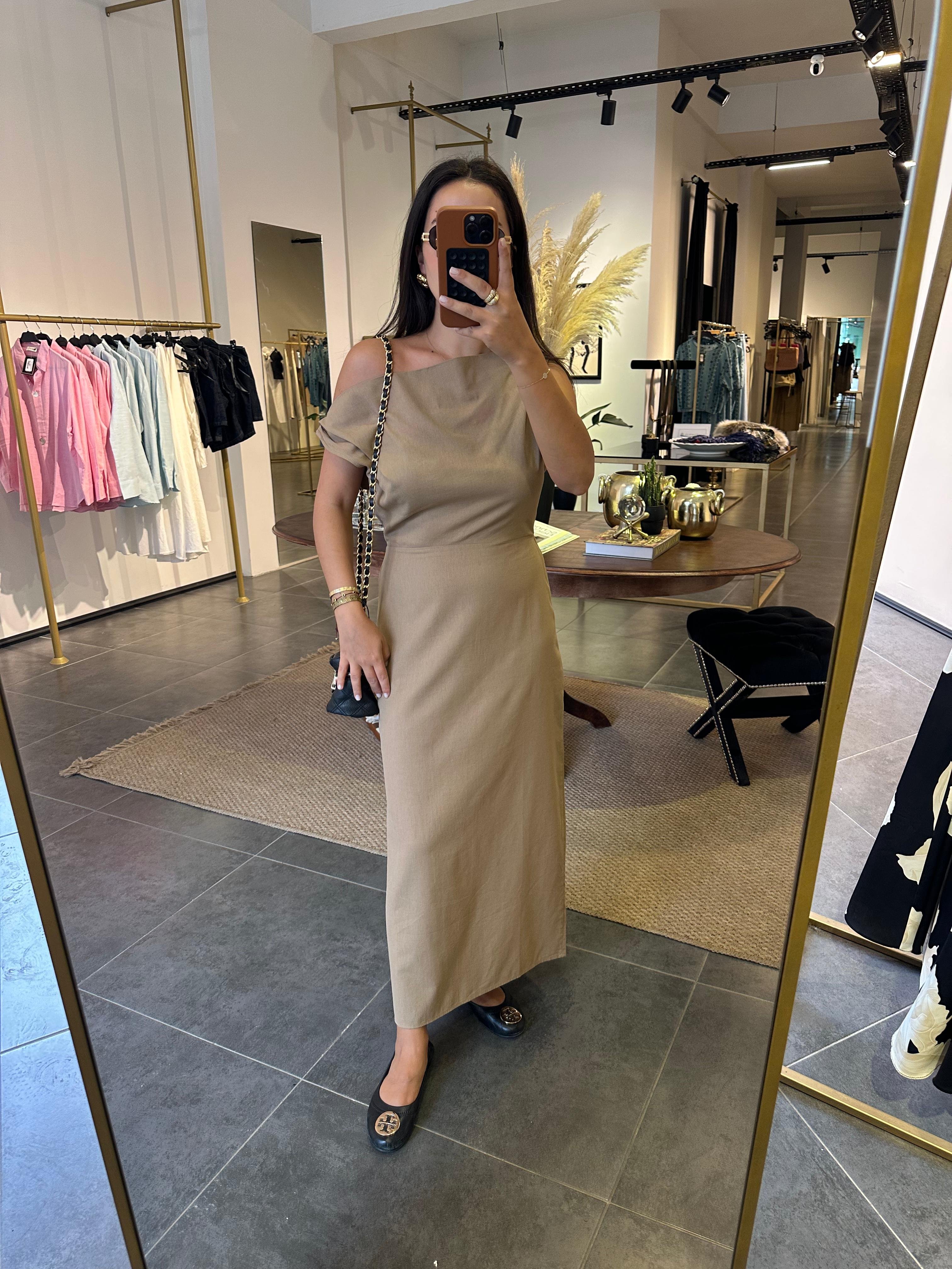 2955 Camel Burgu Elbise 
