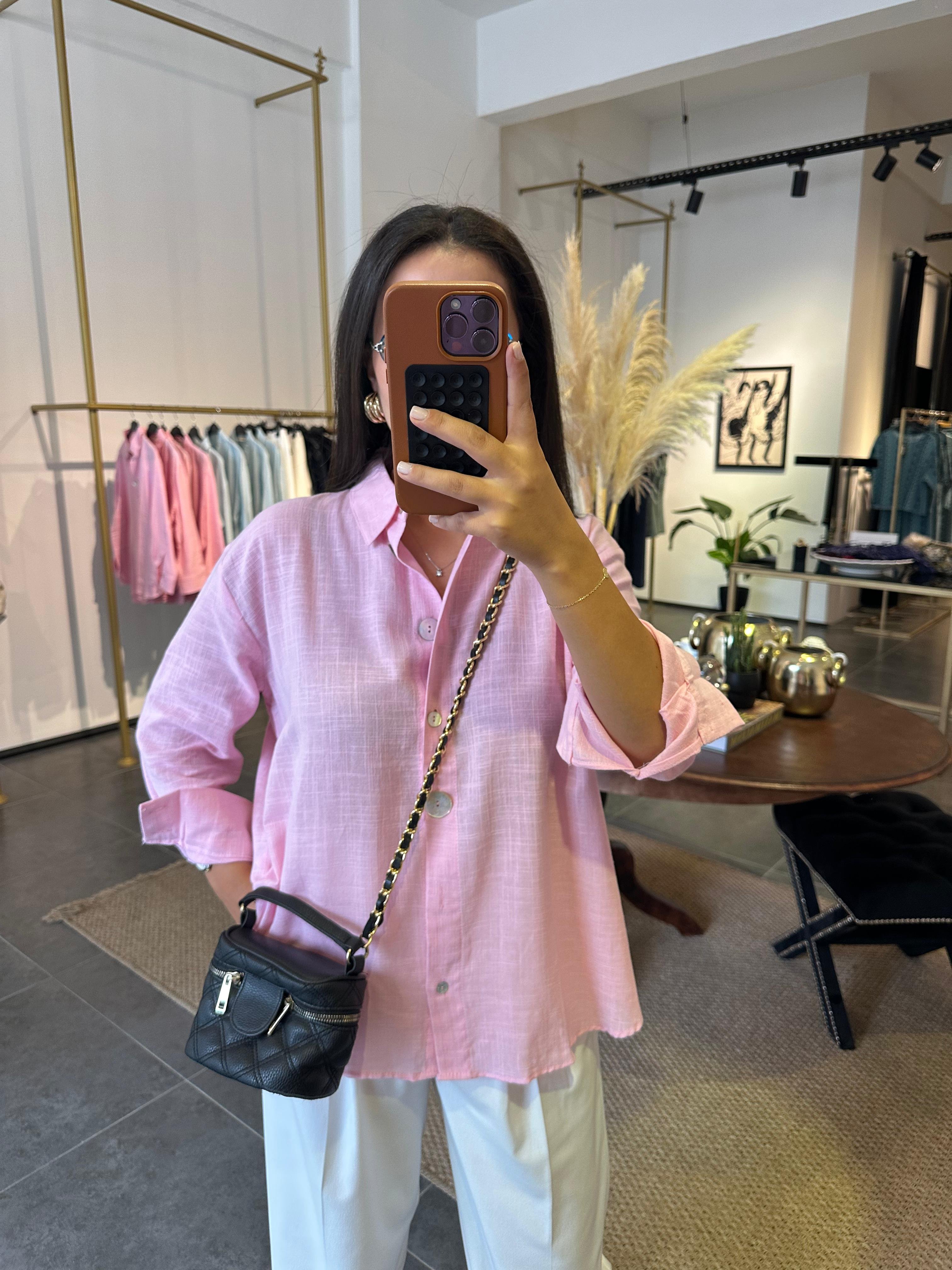 2950 Pembe Keten Gömlek 