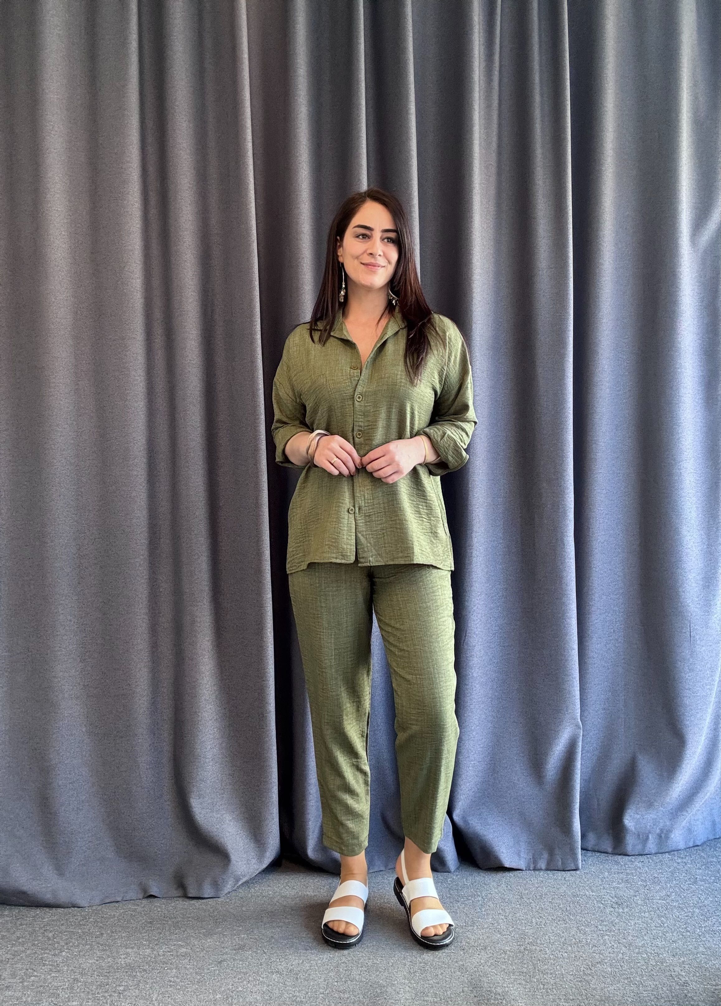 Sofya Keten Takım Haki