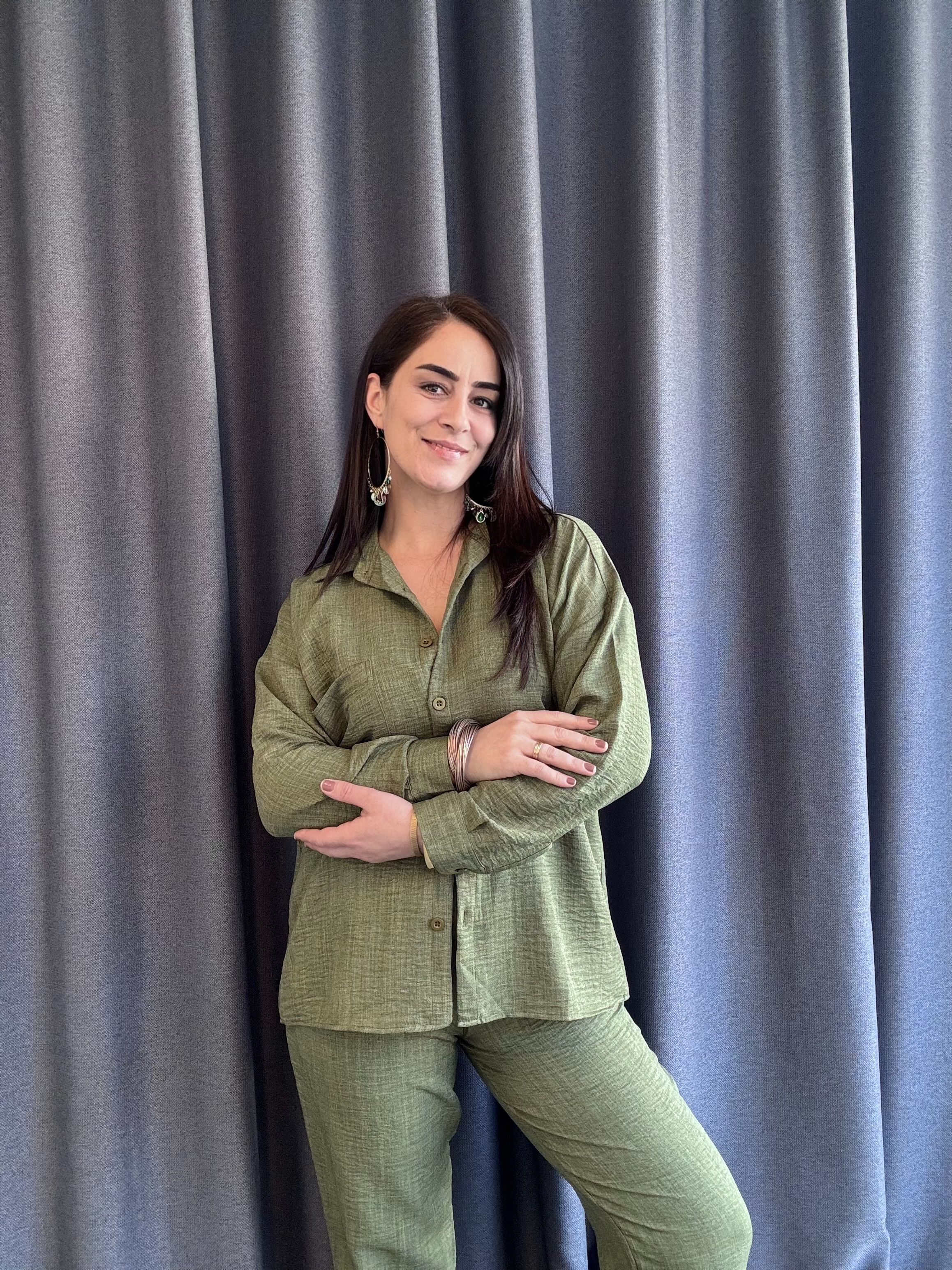Sofya Keten Takım Haki