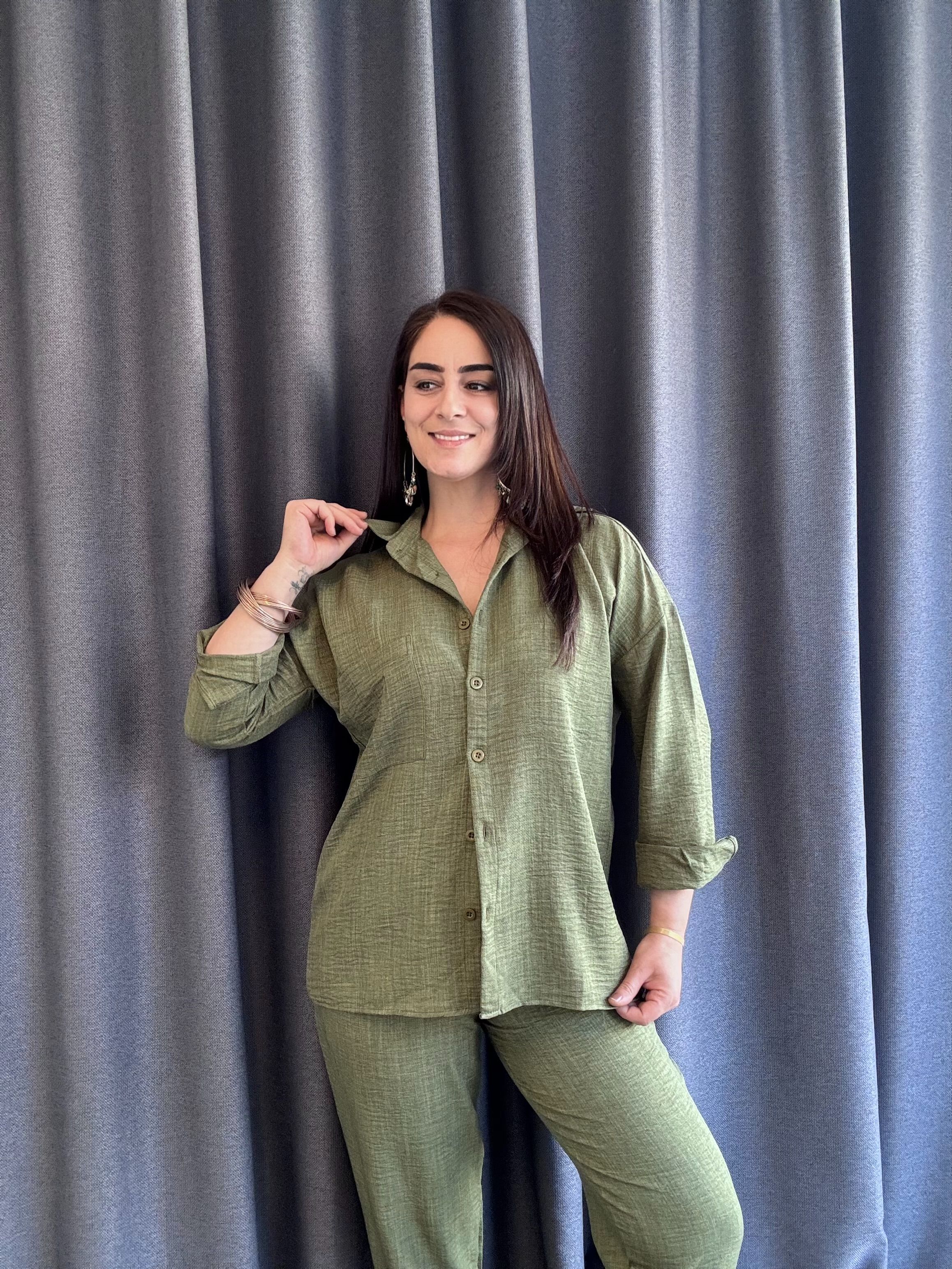 Sofya Keten Takım Haki