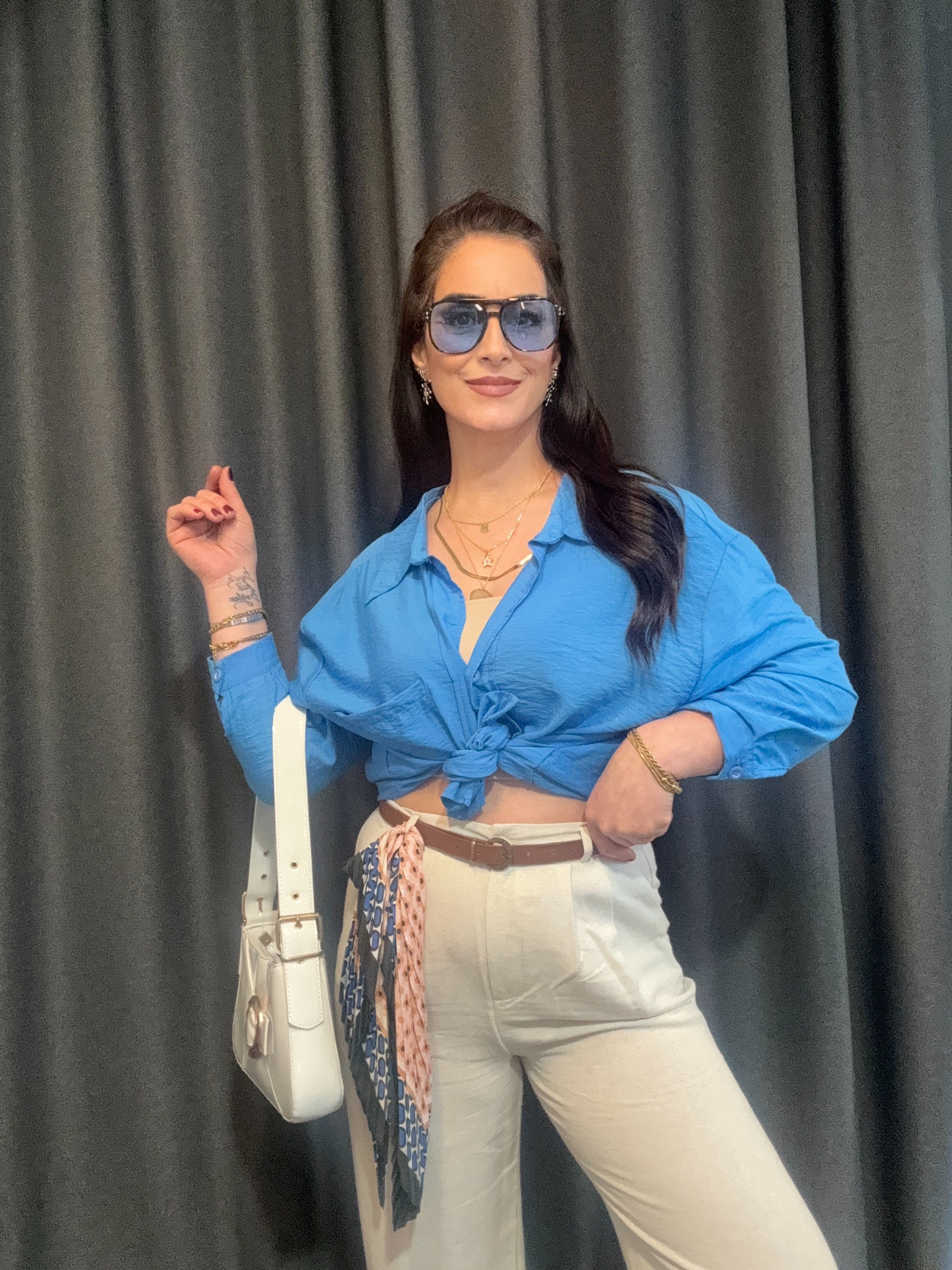 OVERSIZE MAVİ GÖMLEK