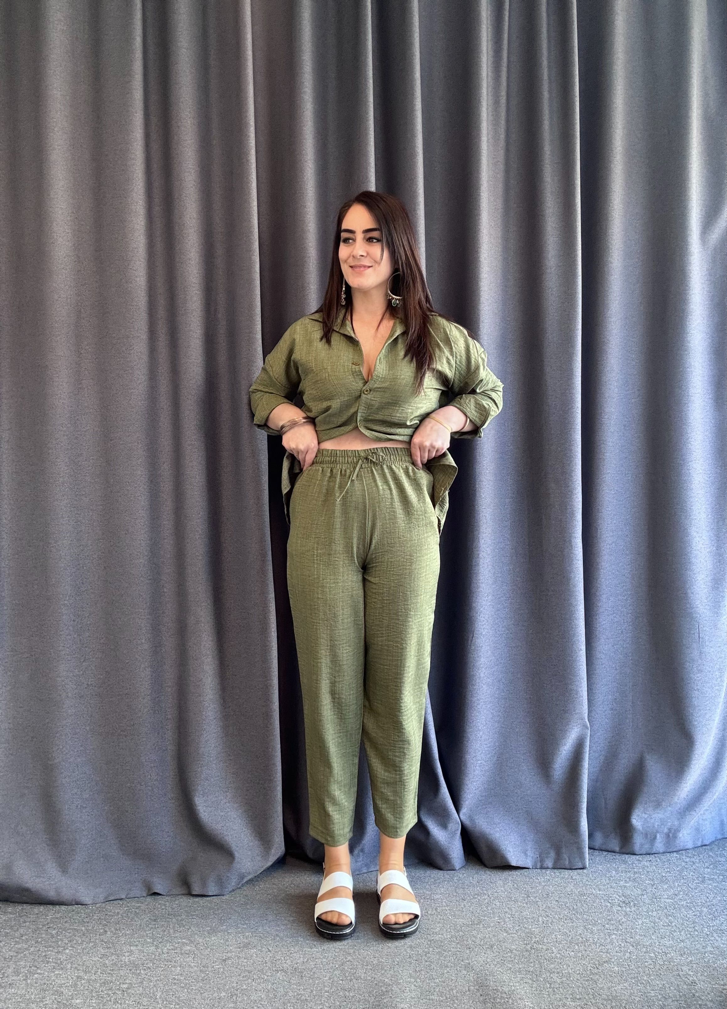 Sofya Keten Takım Haki