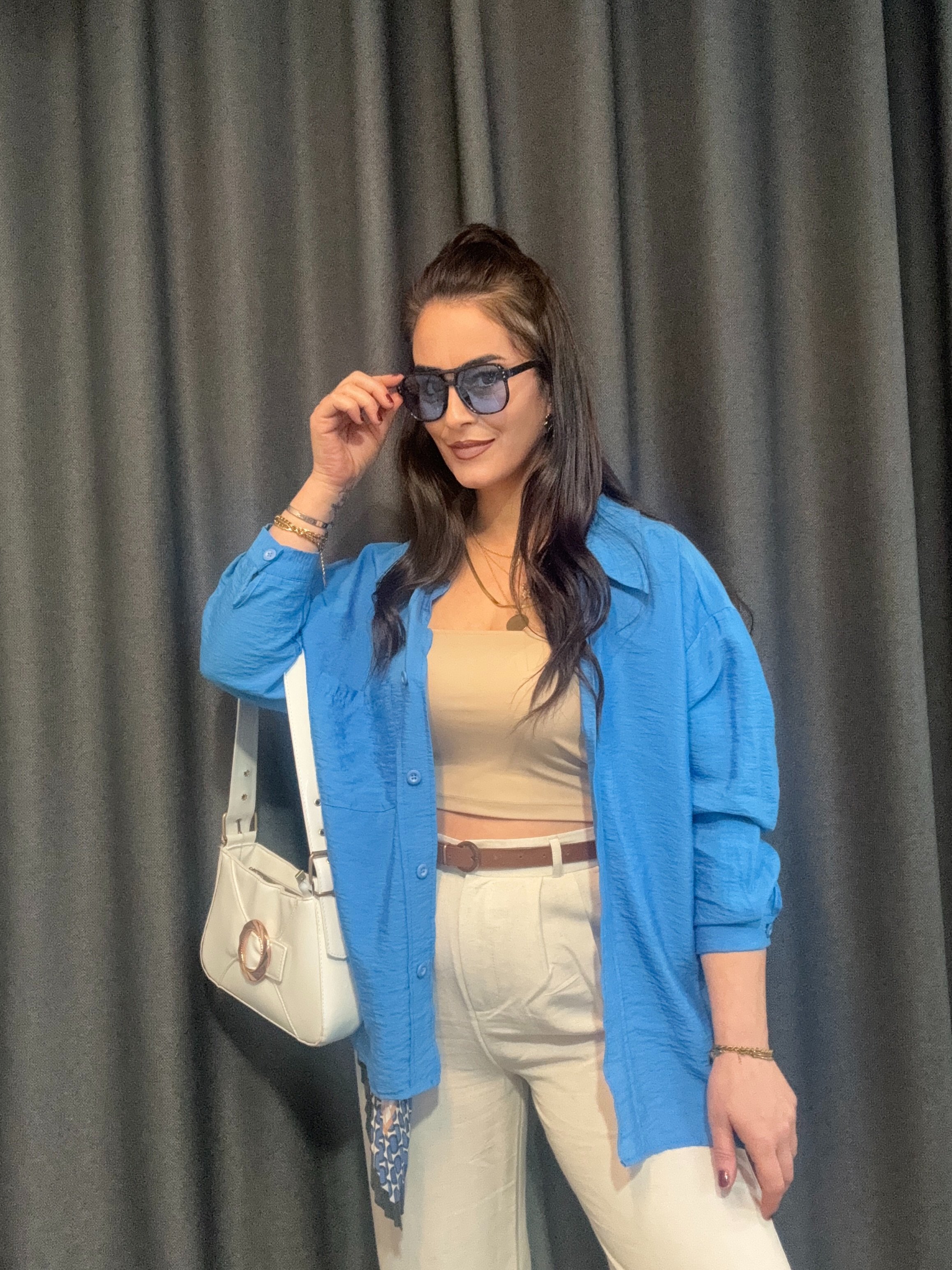 OVERSIZE MAVİ GÖMLEK