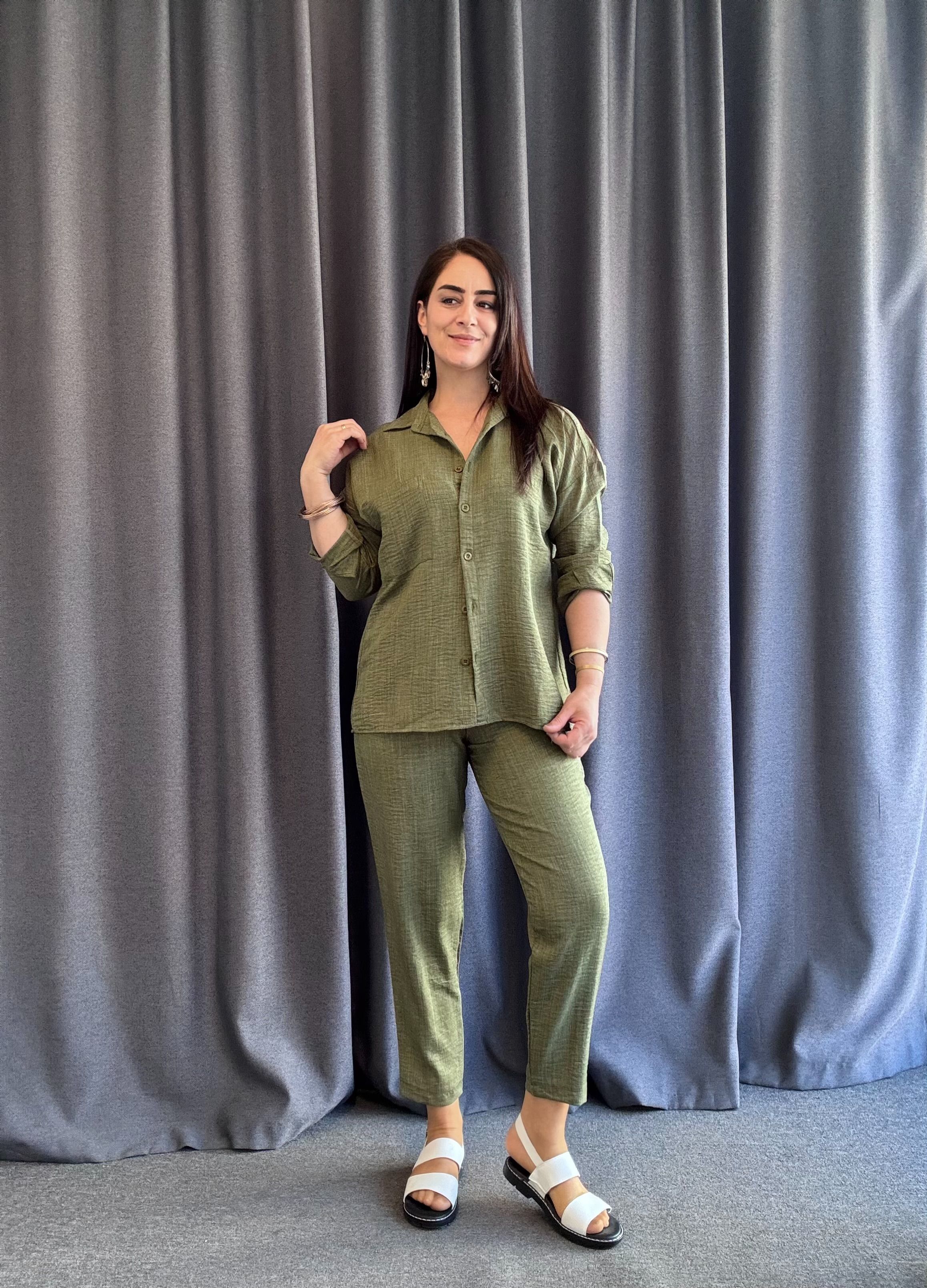 Sofya Keten Takım Haki