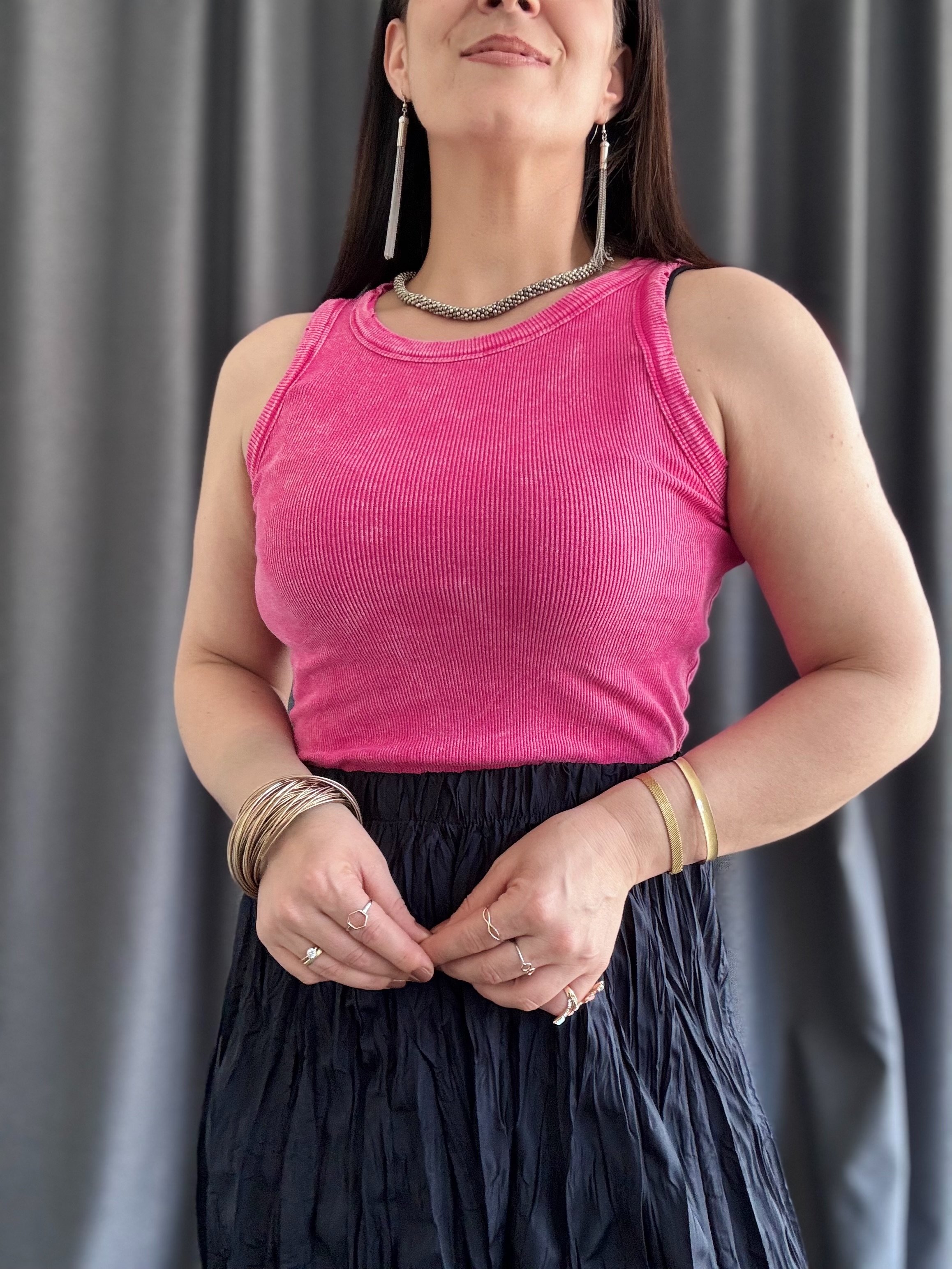 YIKAMALI FİTİLLİ ESNEK FUŞYA  BODY