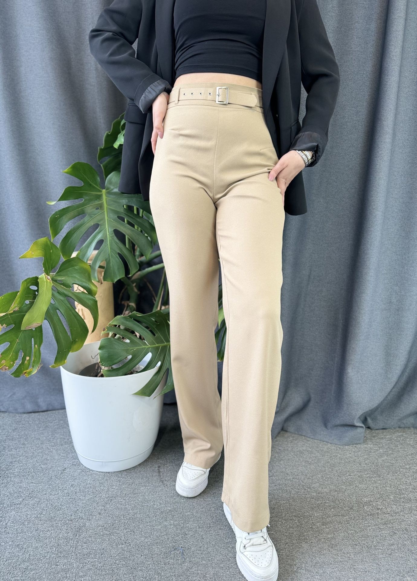 Camel Kemerli Pantolon