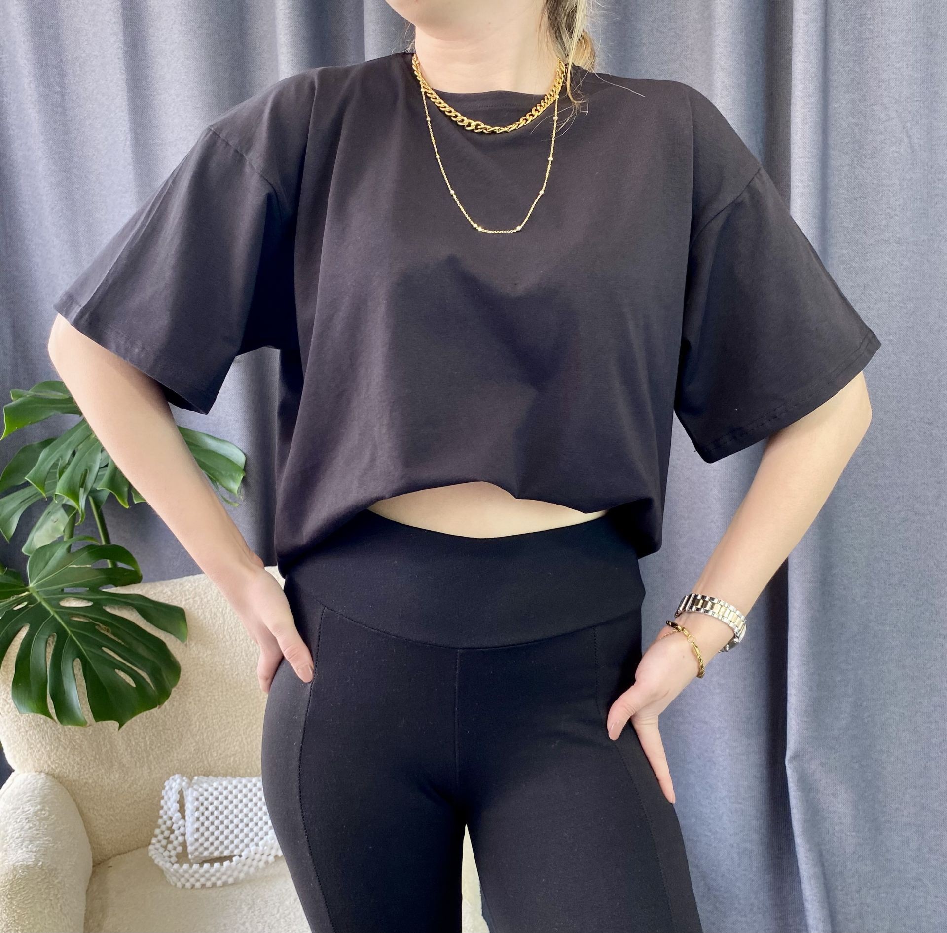 Oversize Siyah Basic Tshirt