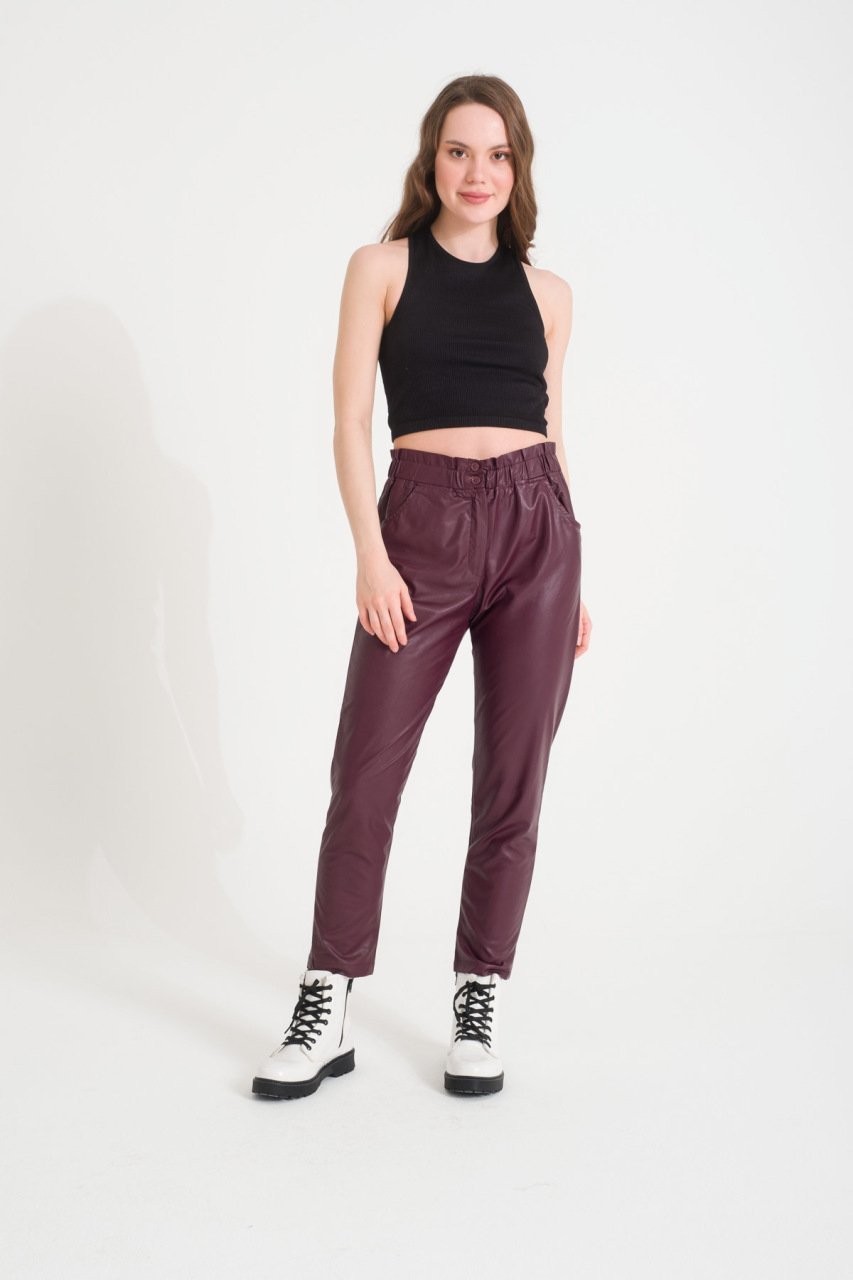 Bordo Deri Pantolon - PNT001