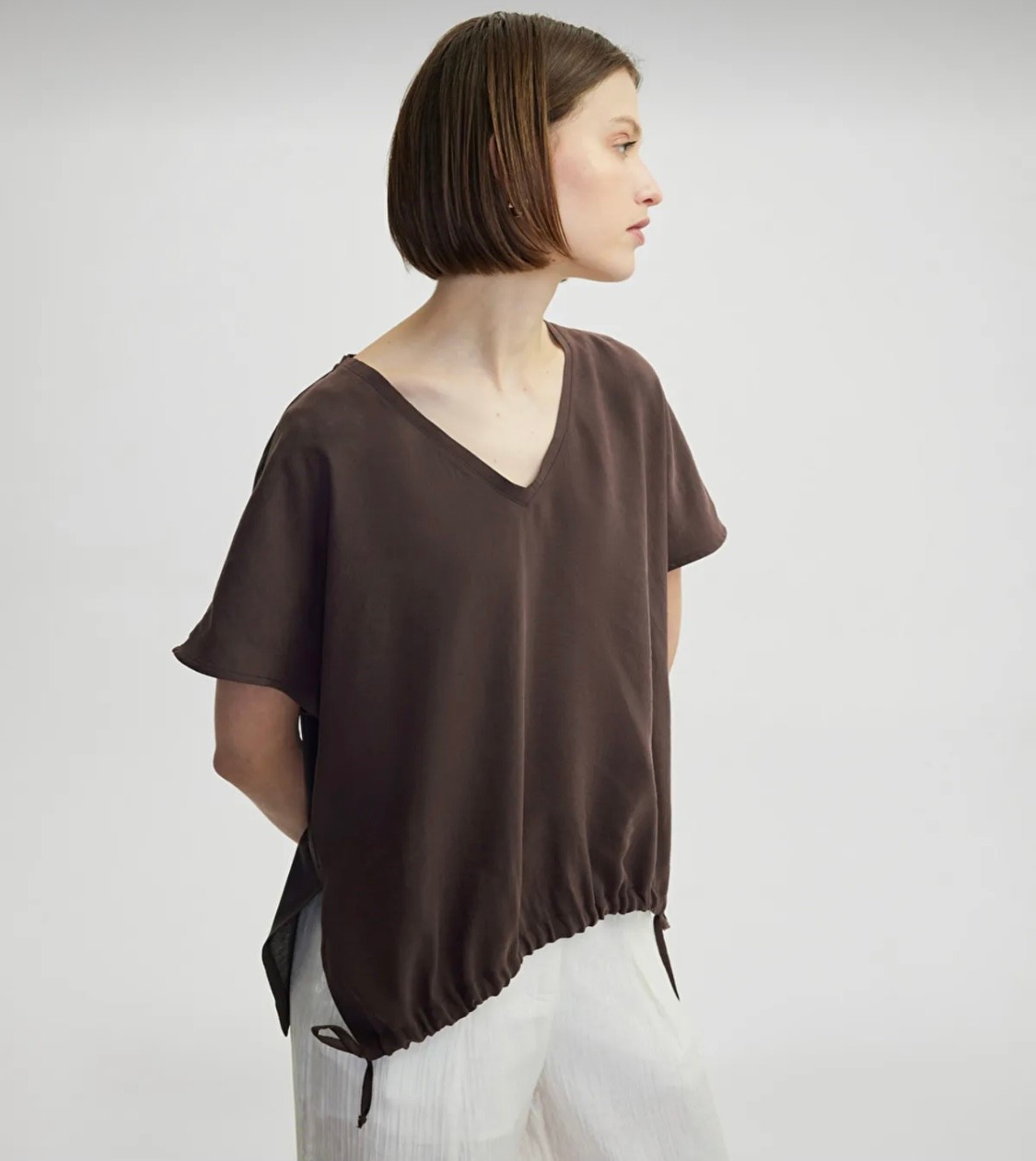 İPEKYOL TENCEL KAHVE BLUZ