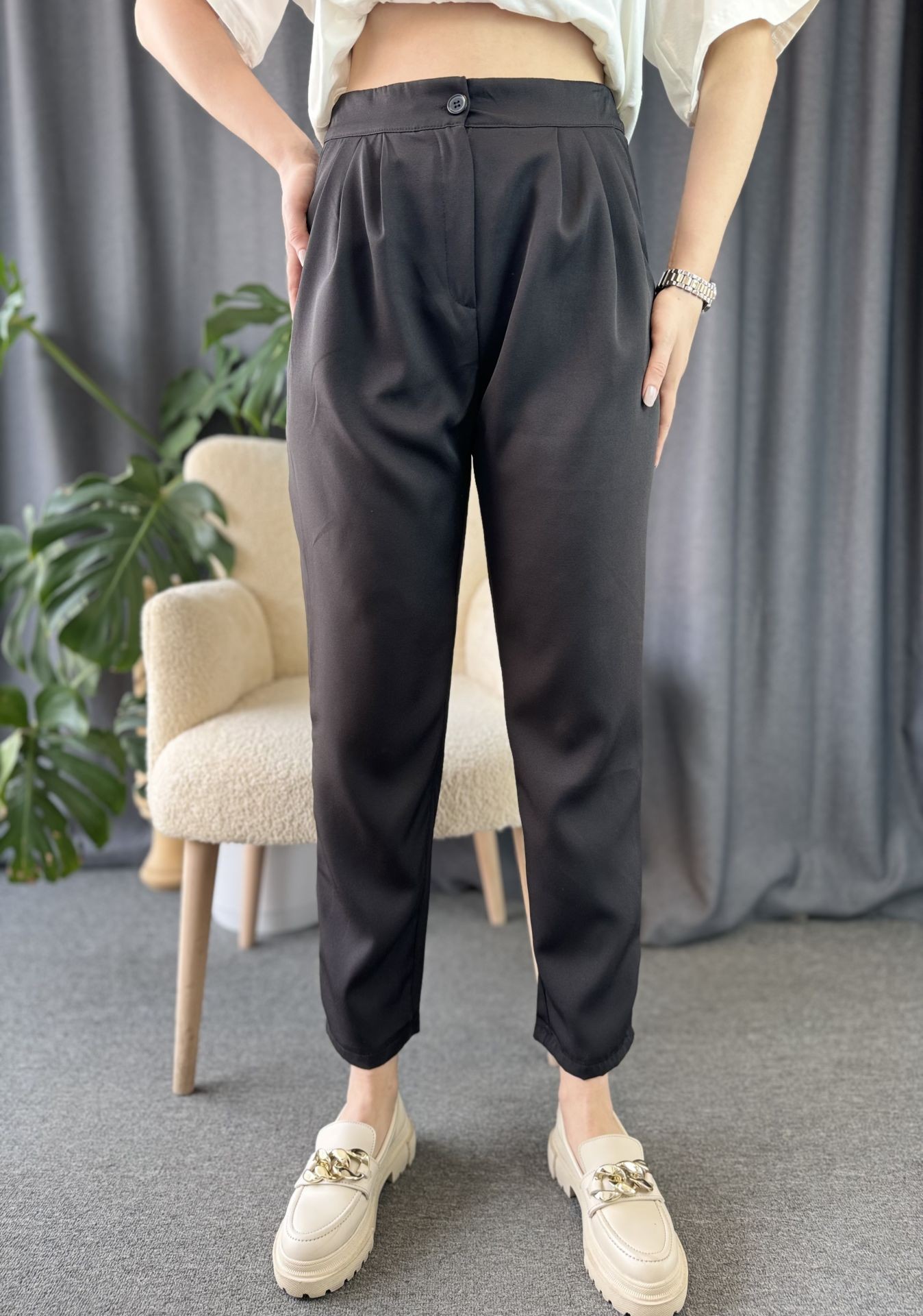 Havuç Model Siyah Pantolon