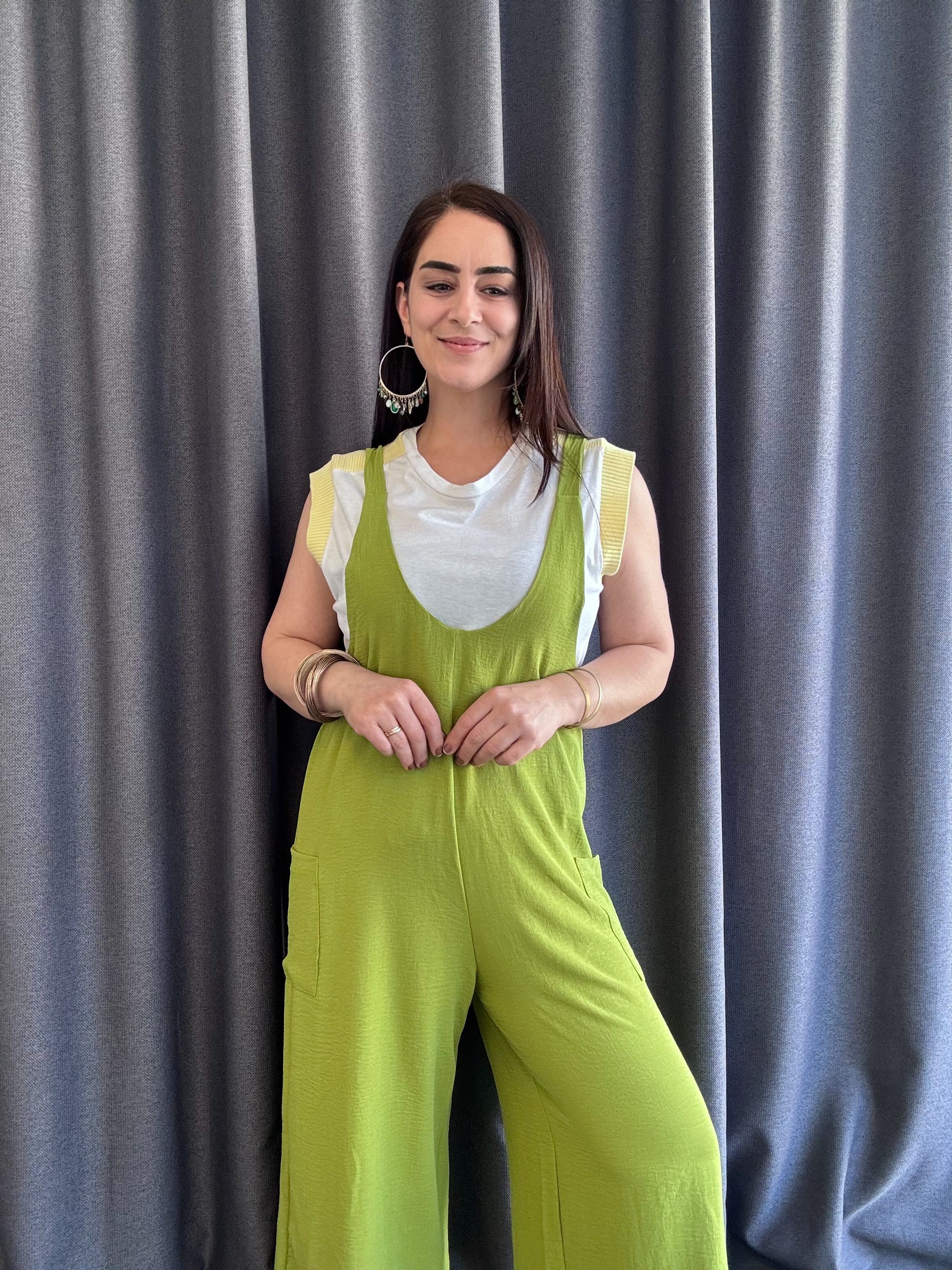 AYROBİN KETEN BOL KESİM YAĞ YEŞİLİ TULUM