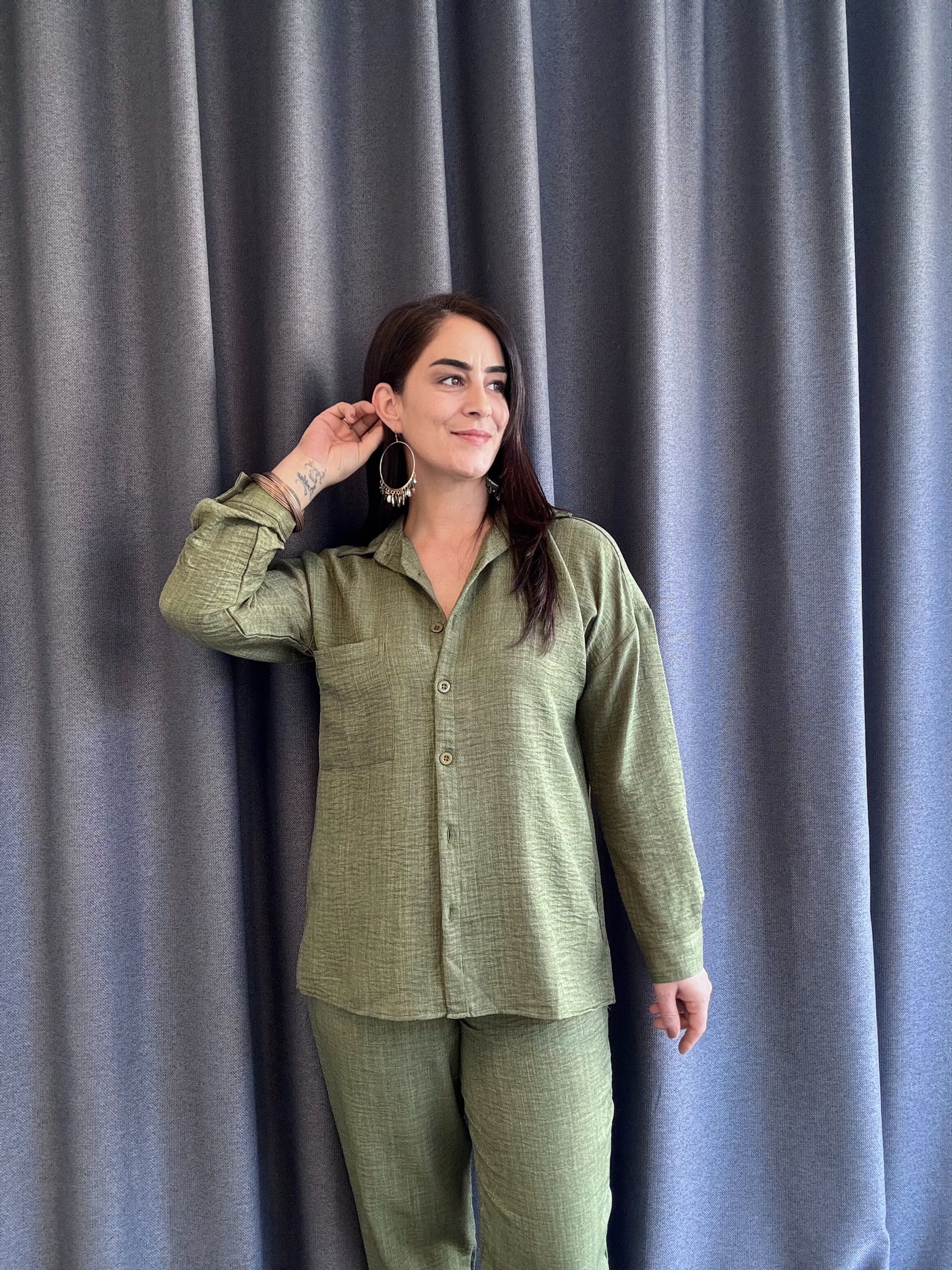 Sofya Keten Takım Haki