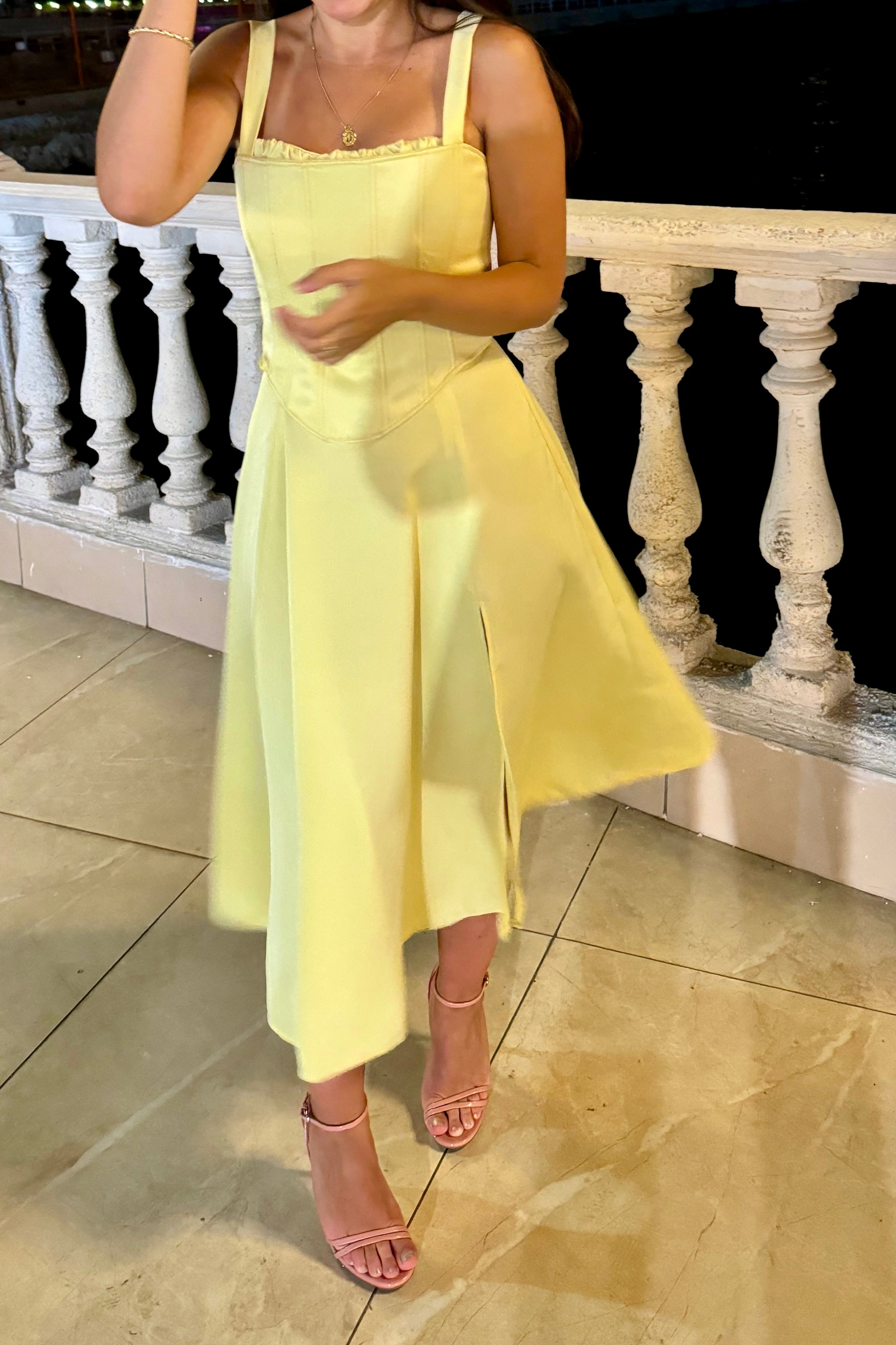 YELLOW CORSET DRESS