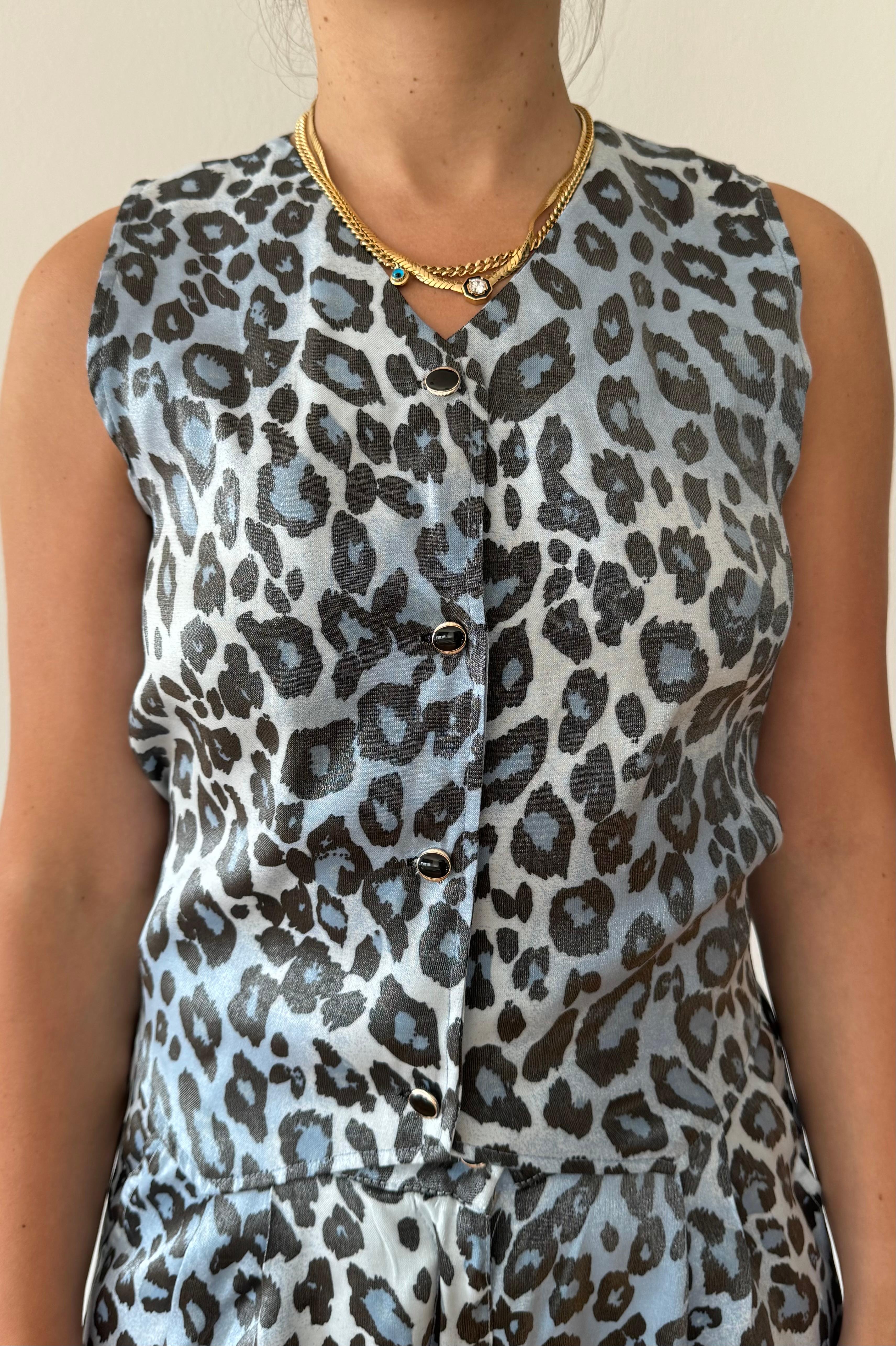 VICTORIA VESTS - Leopard - Blue